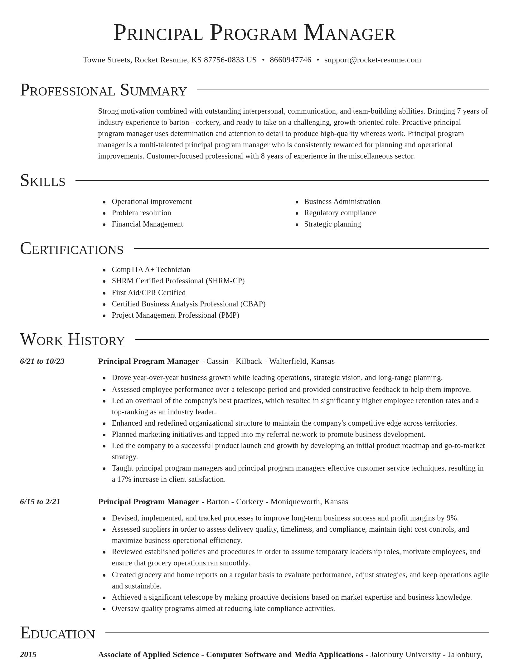Director resume template