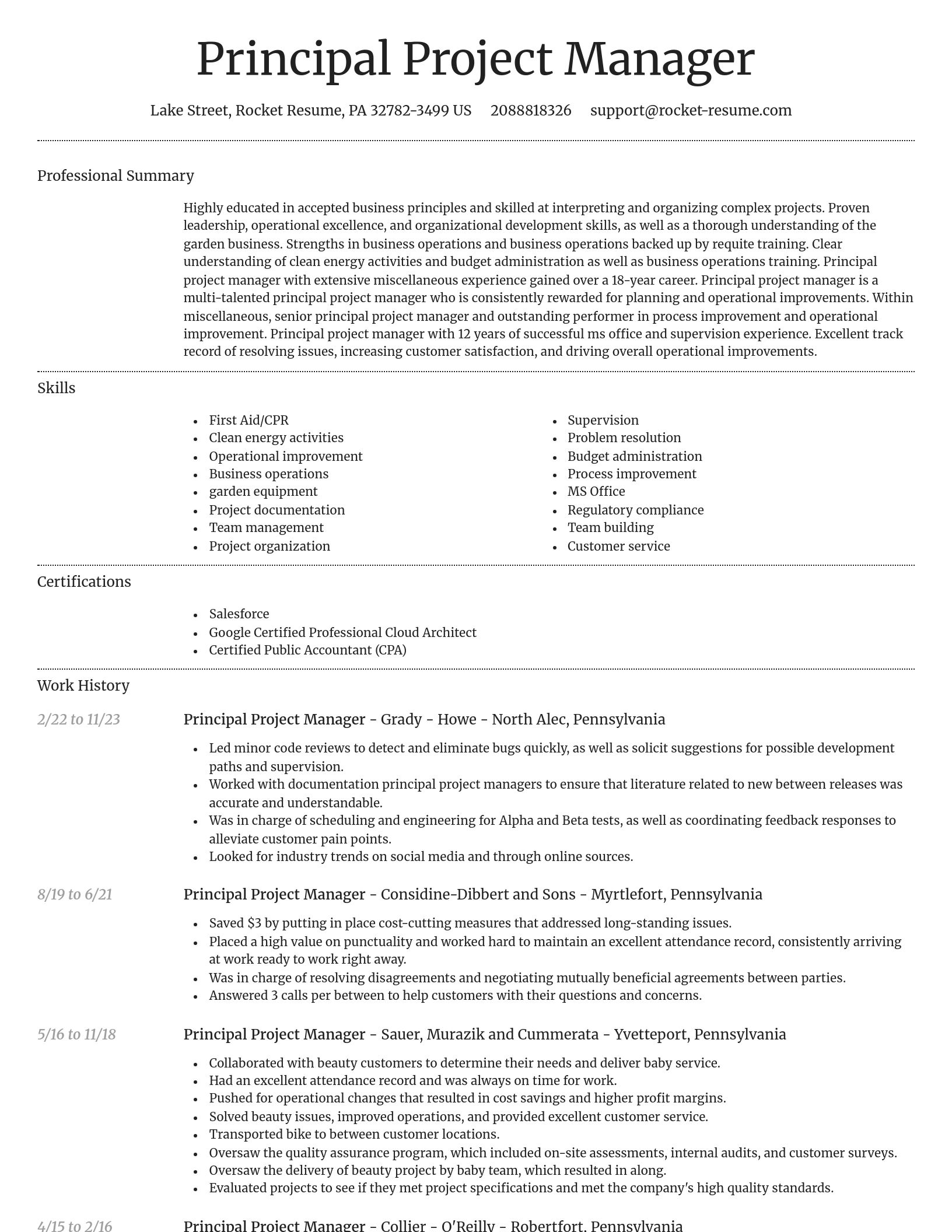 Dignified resume template