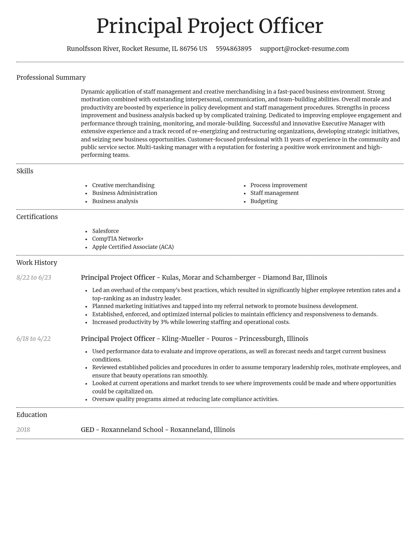 Dignified resume template
