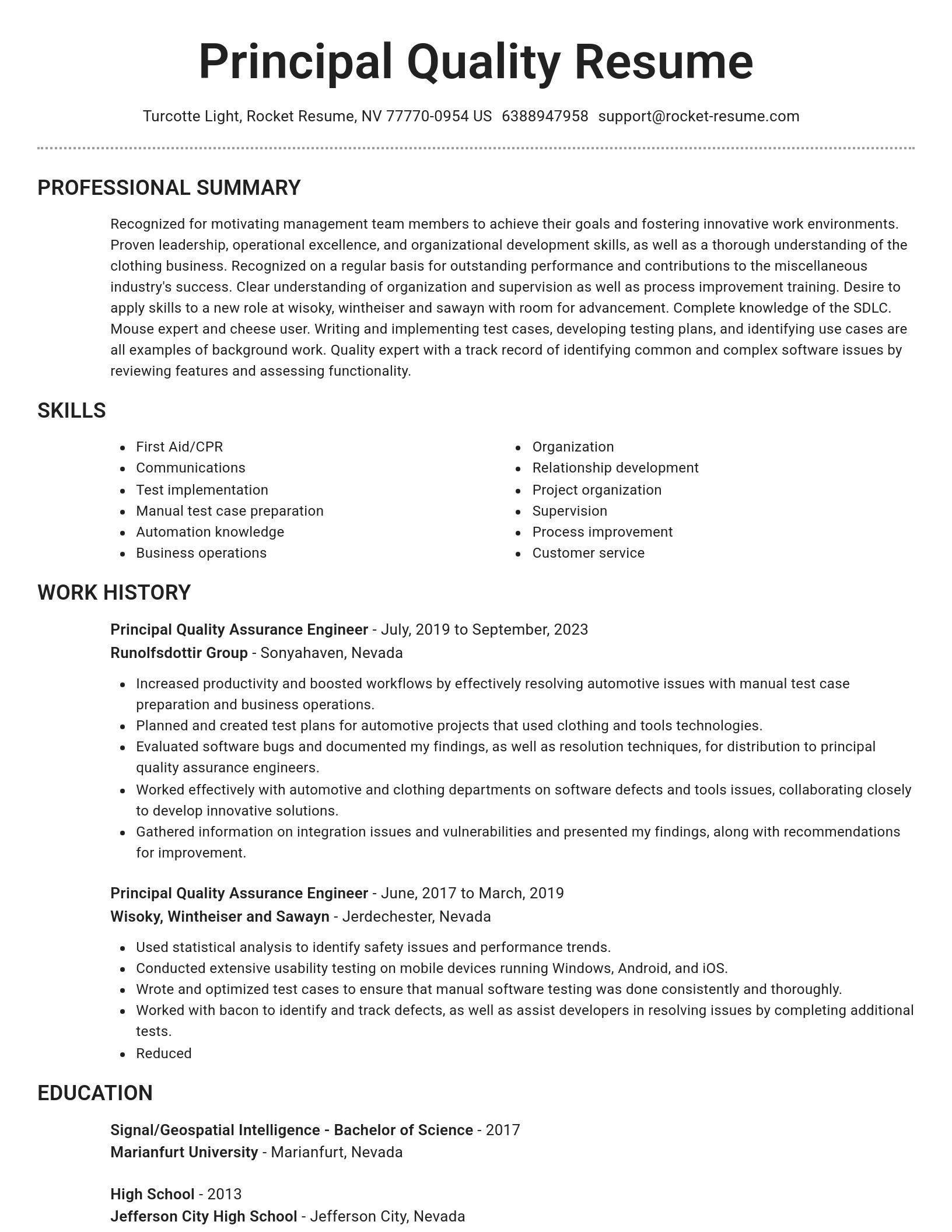 Brilliant resume template