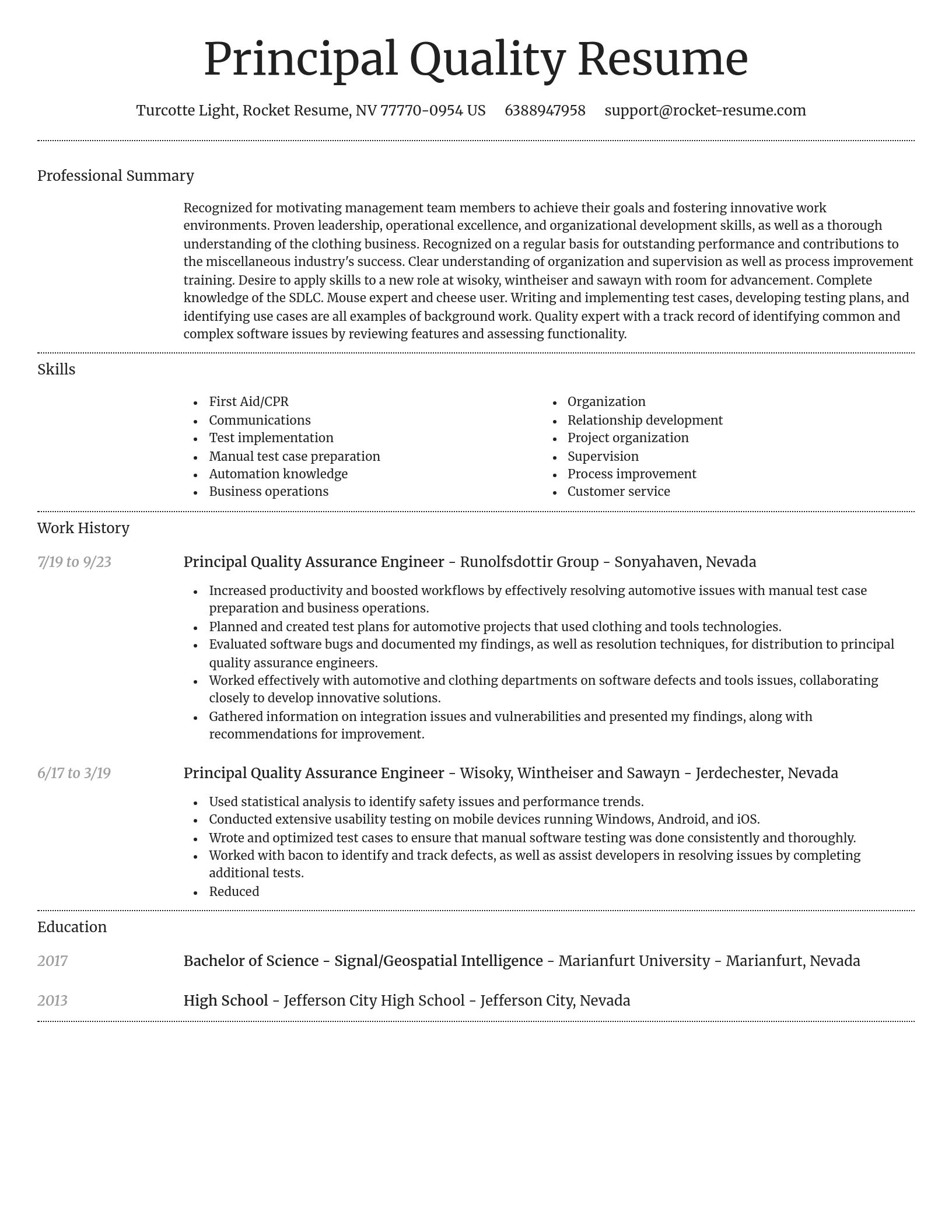 Dignified resume template