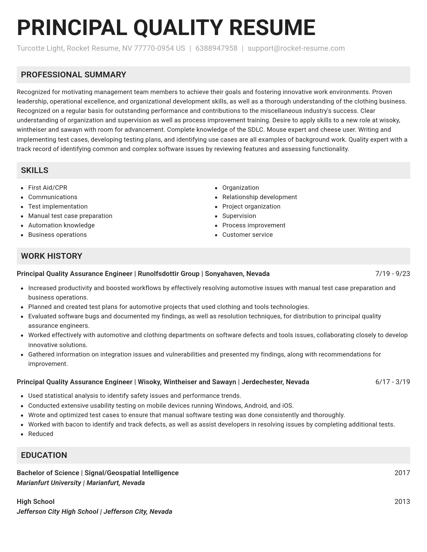 Genius resume template