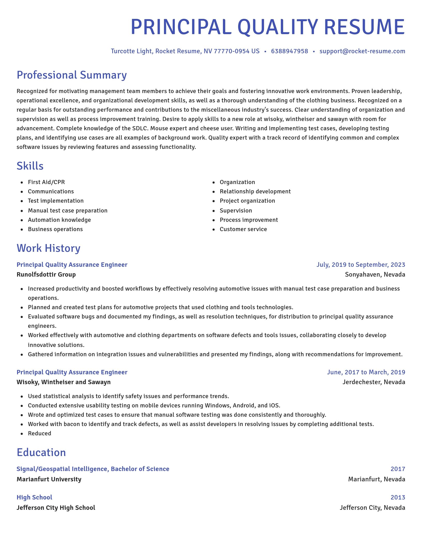 Novel resume template