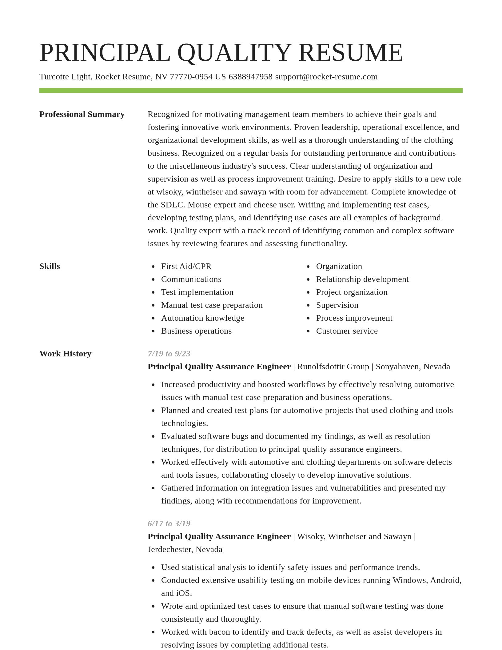 Smart resume template