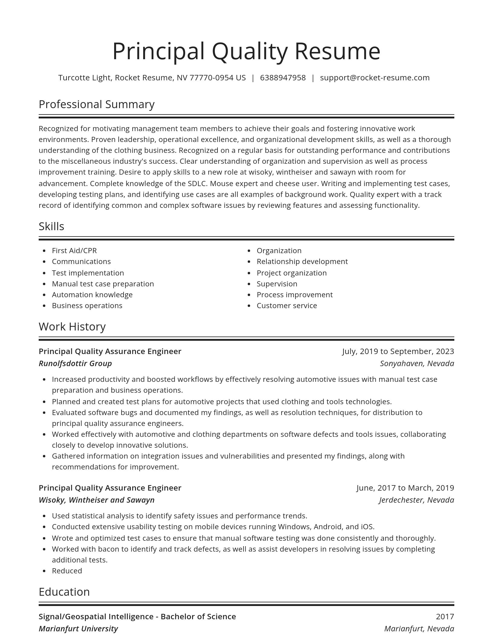 Spotlight resume template
