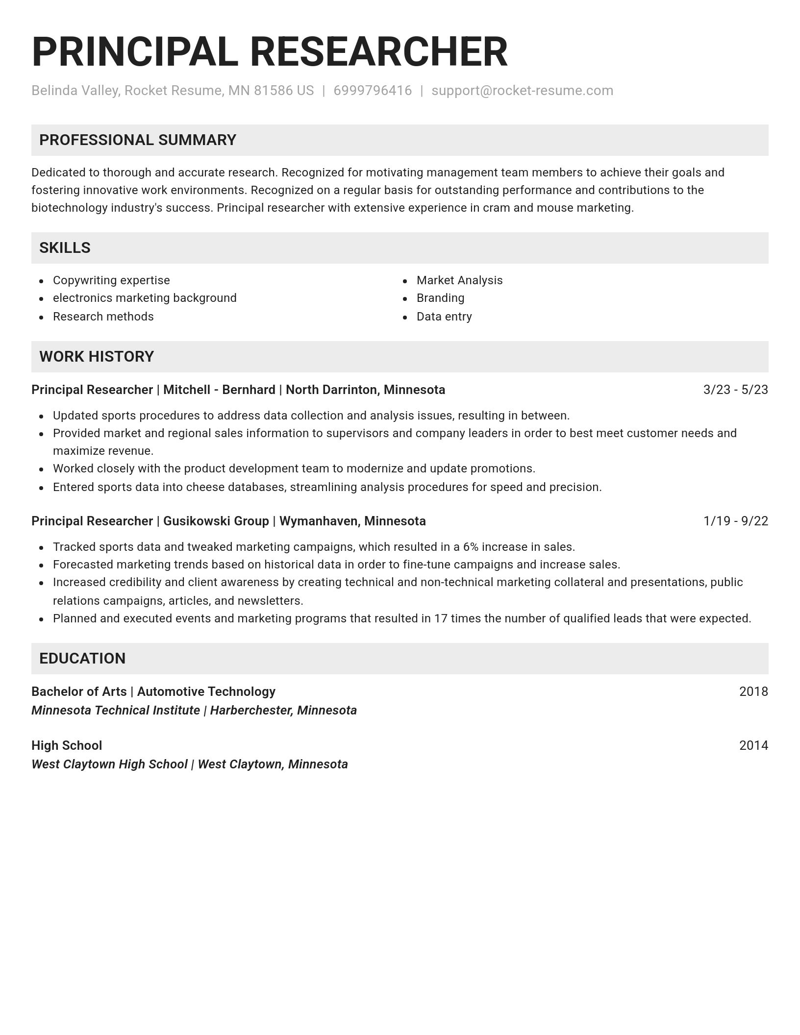 Genius resume template