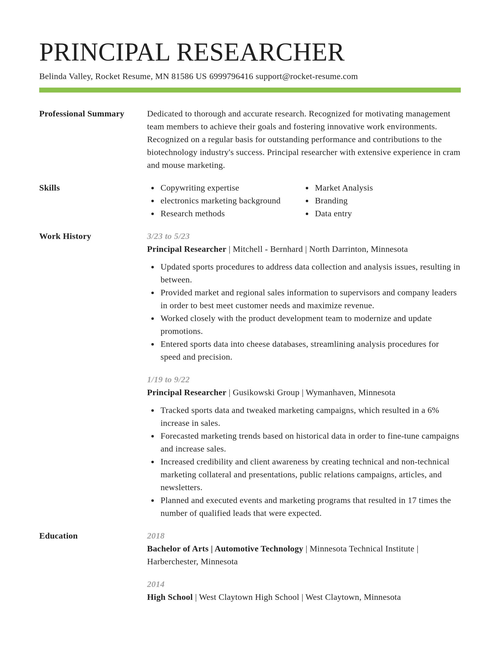 Smart resume template