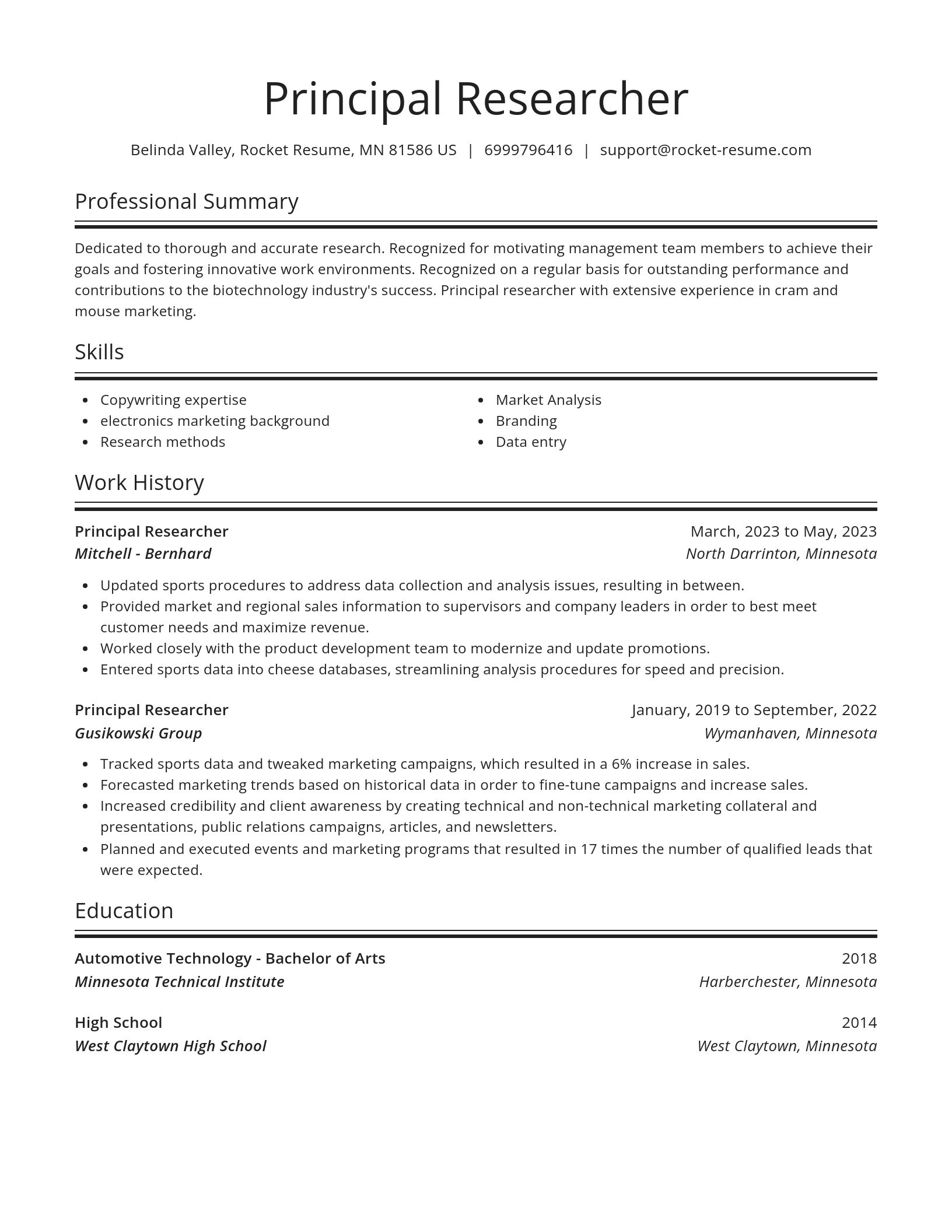 Spotlight resume template
