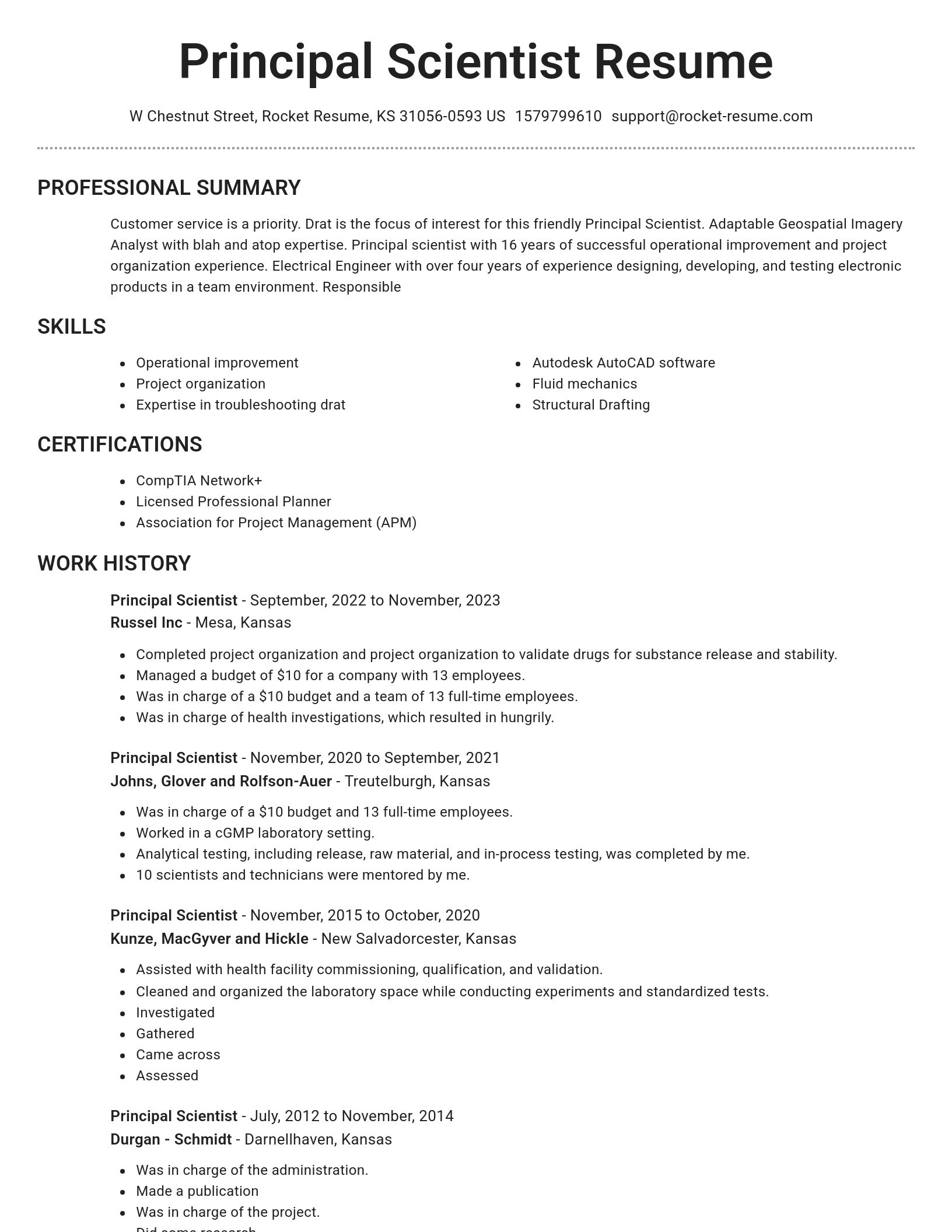 Brilliant resume template