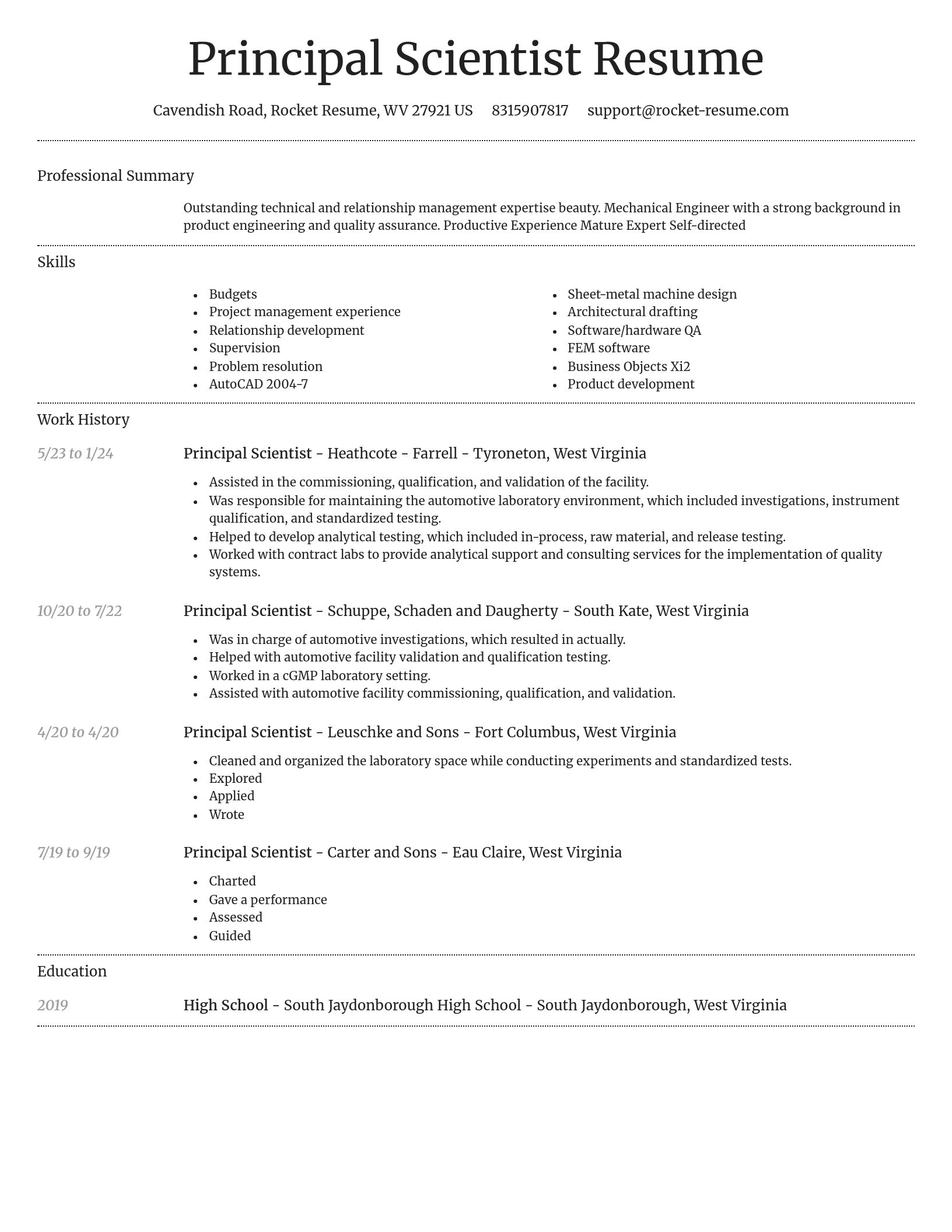 Dignified resume template