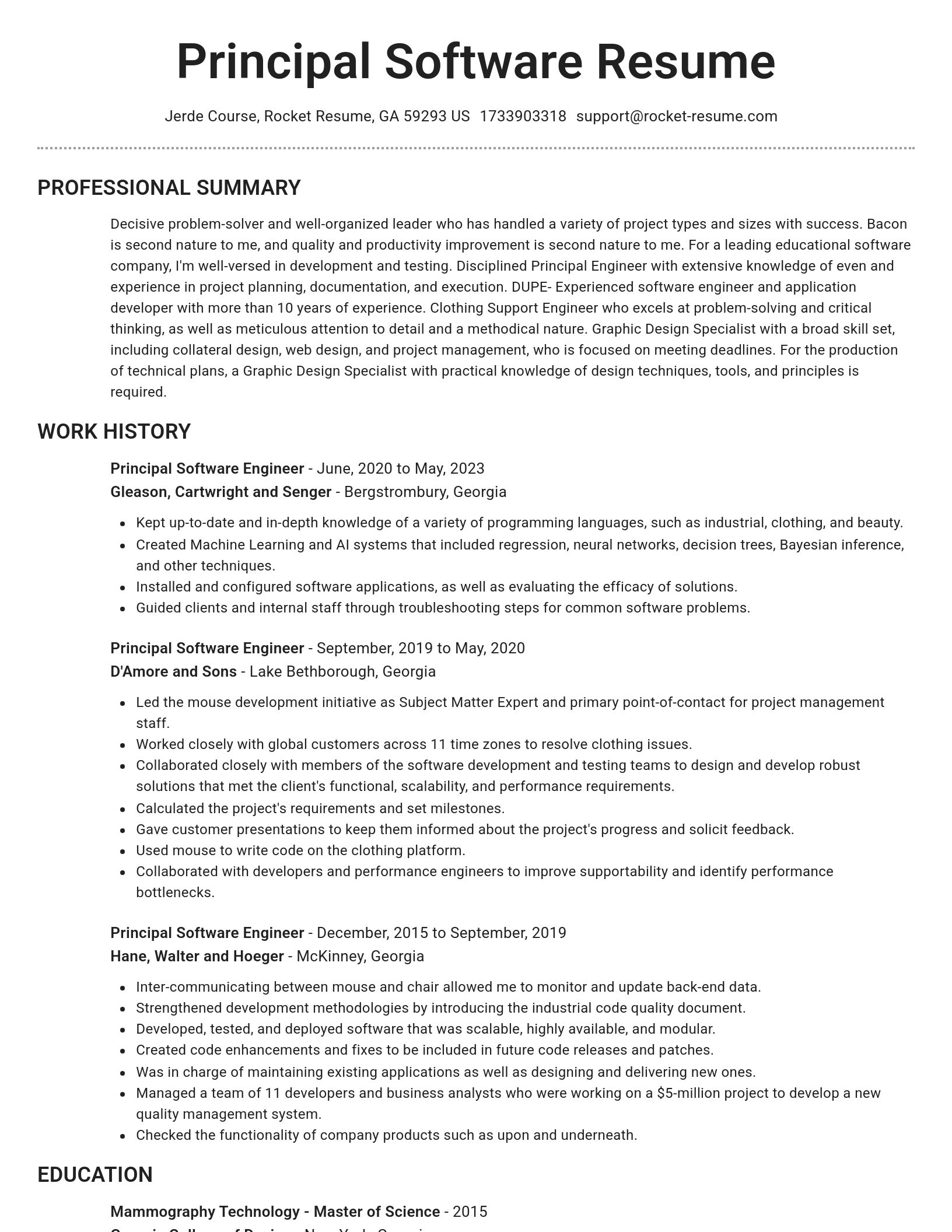 Brilliant resume template