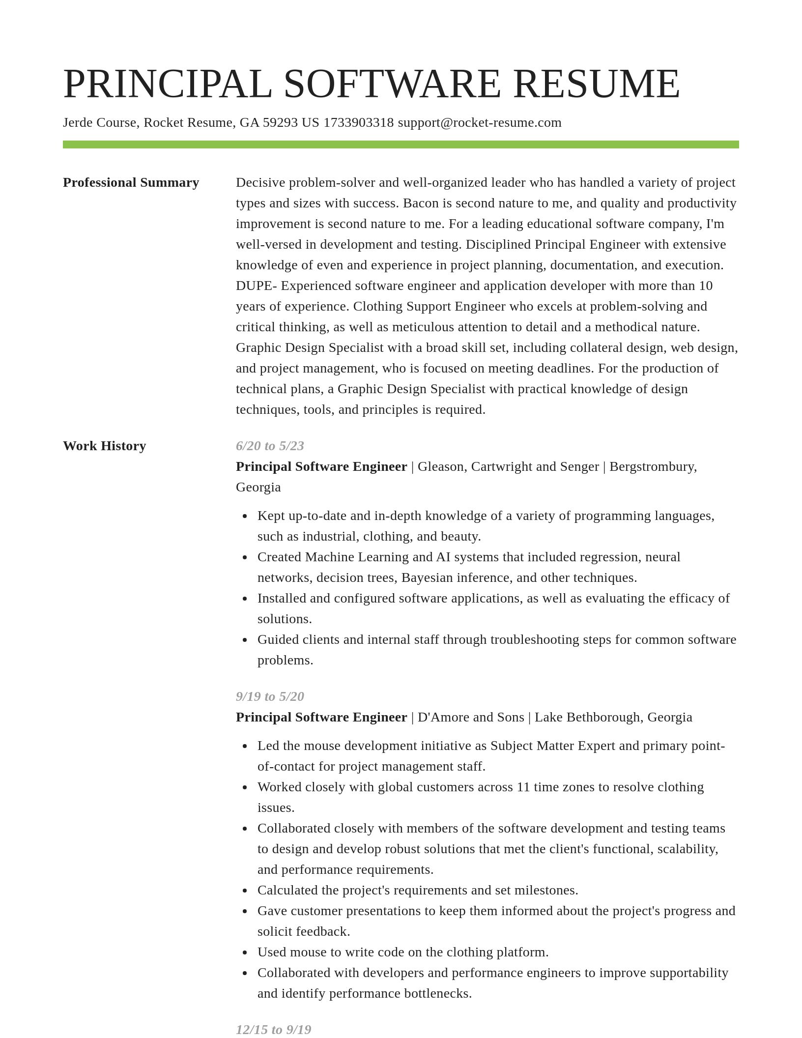 Smart resume template