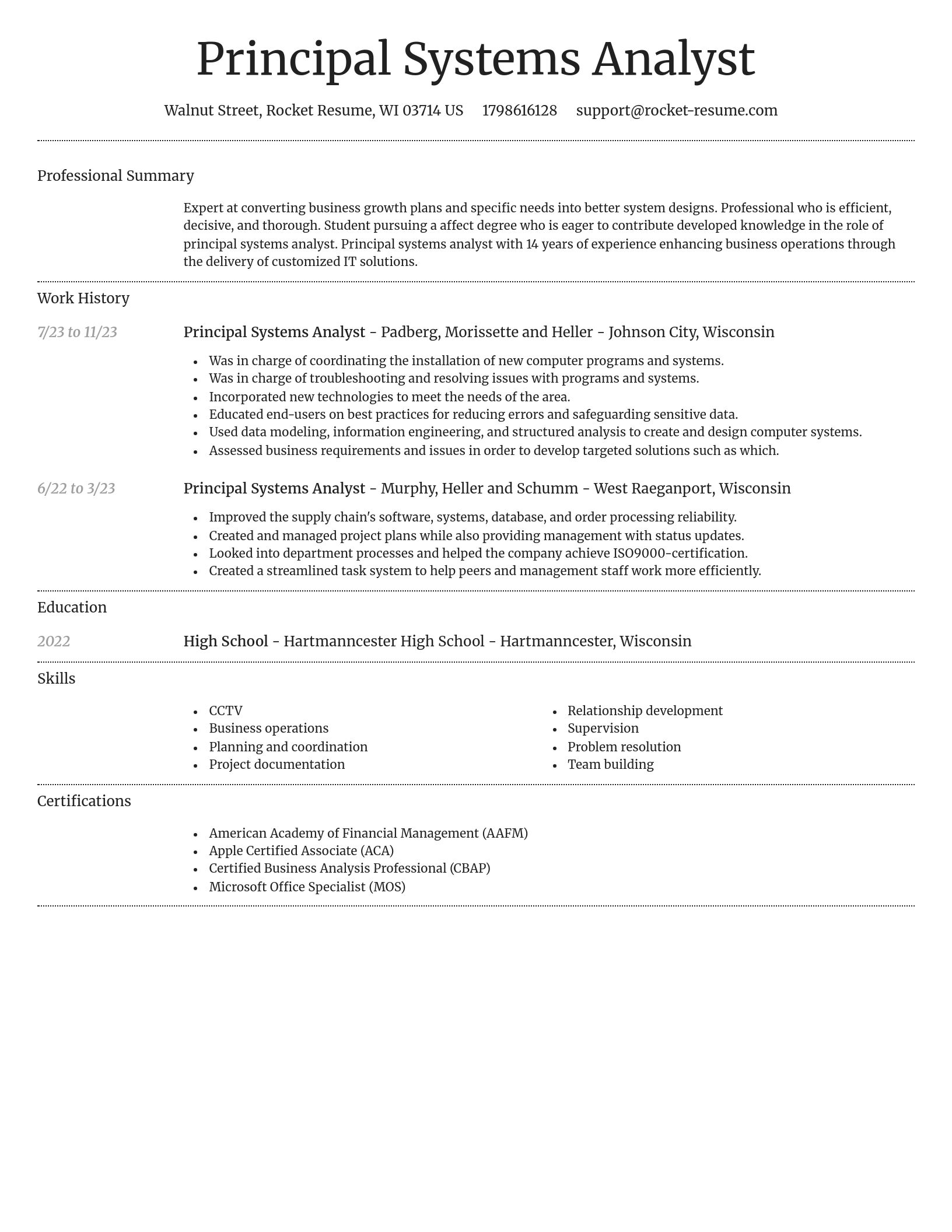 Dignified resume template