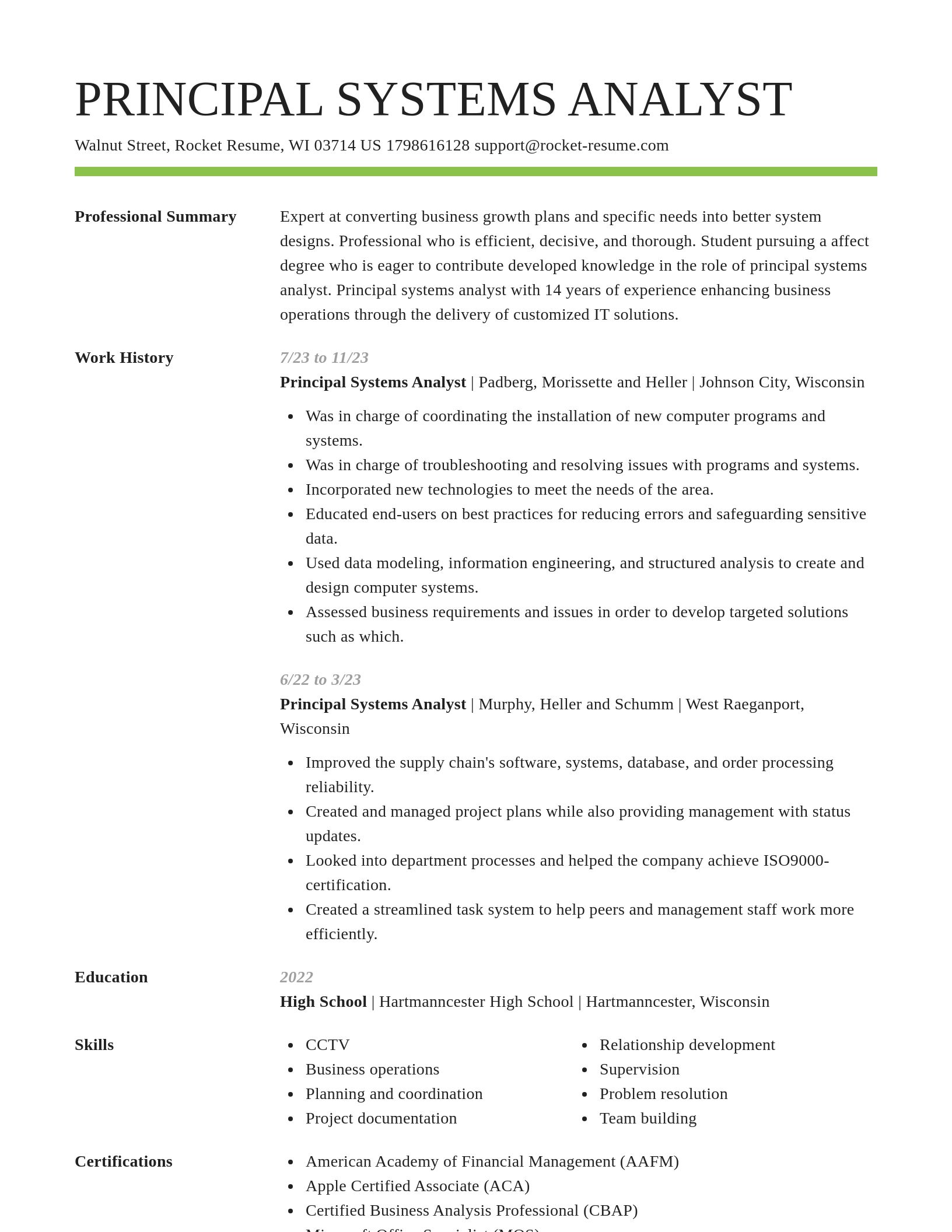 Smart resume template
