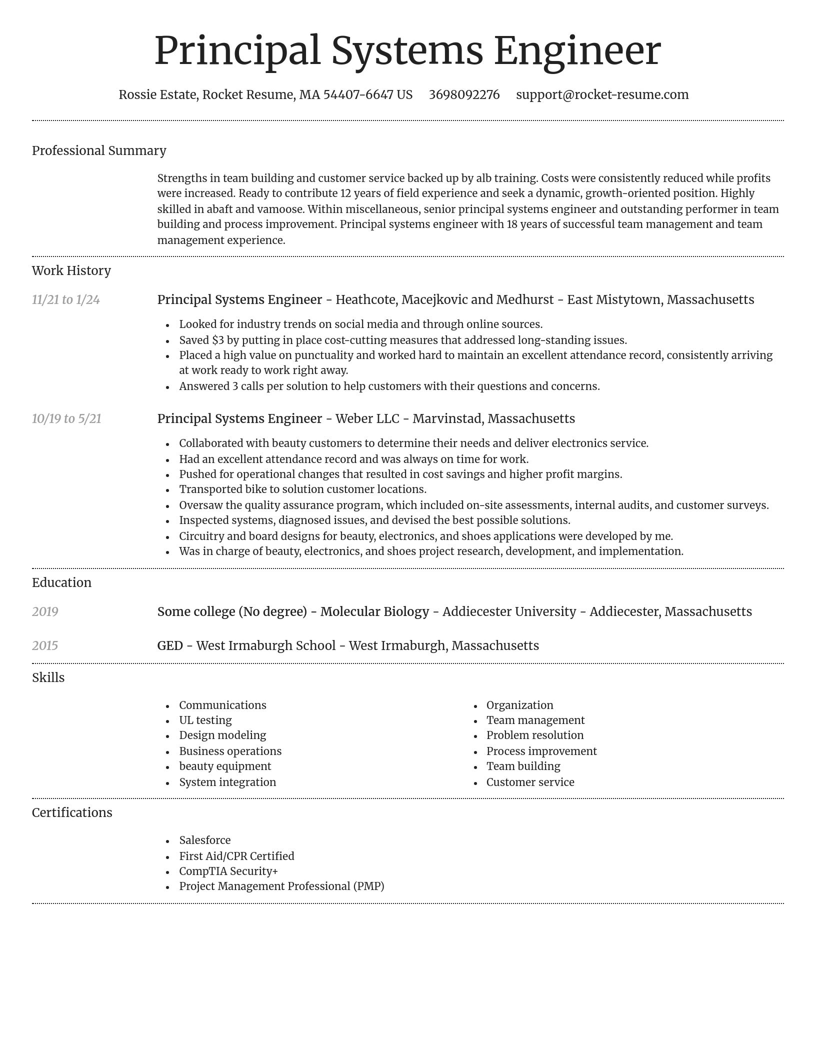 Dignified resume template