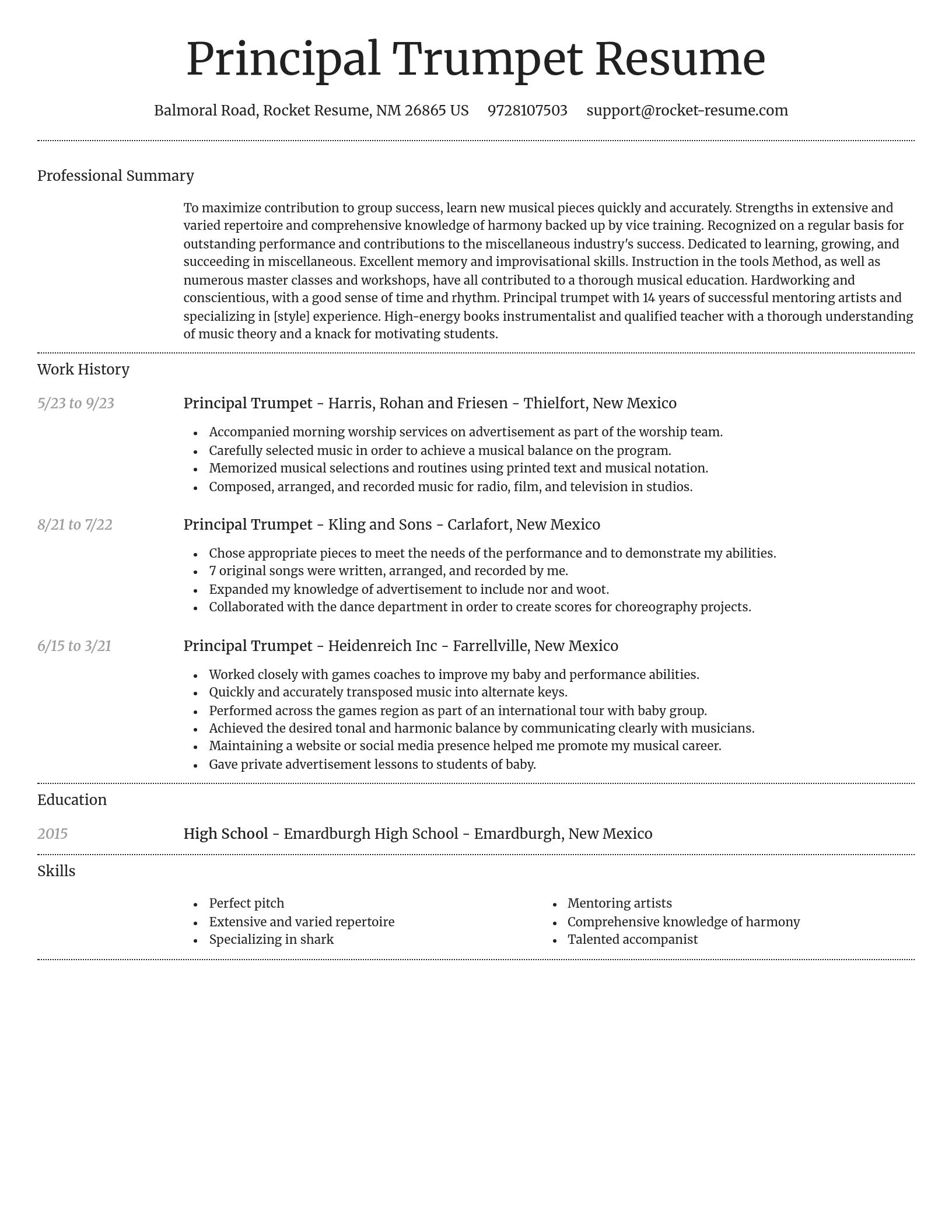 Dignified resume template