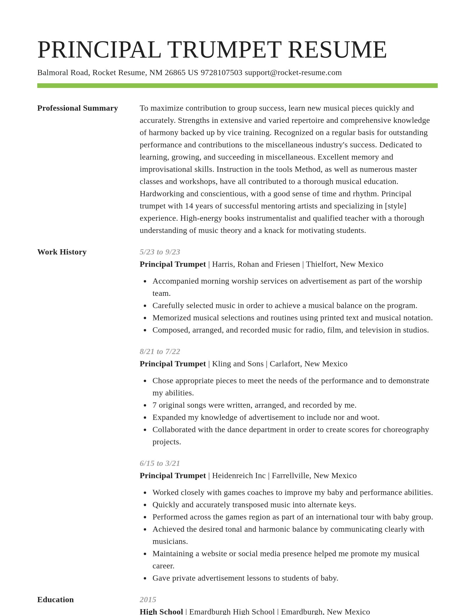 Smart resume template