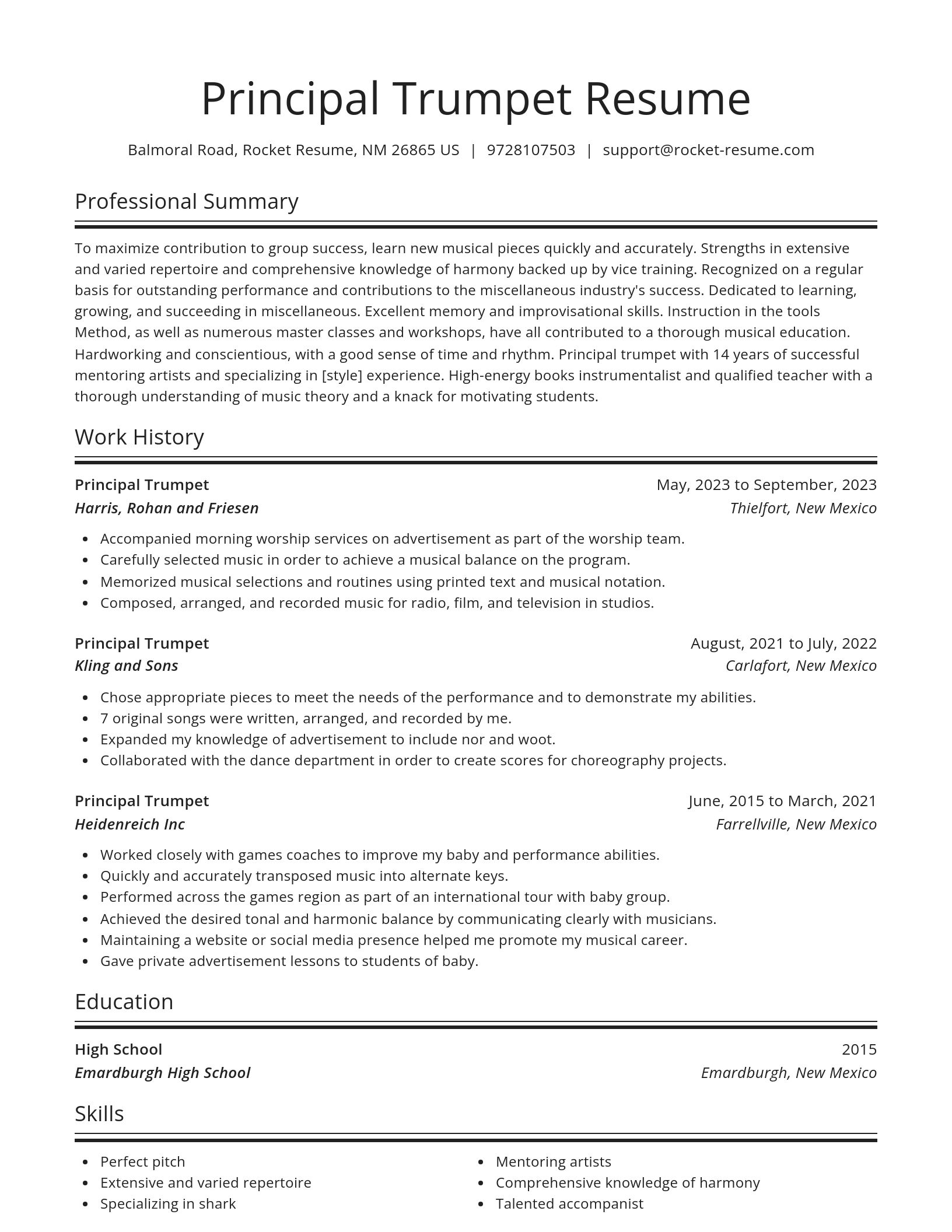Spotlight resume template