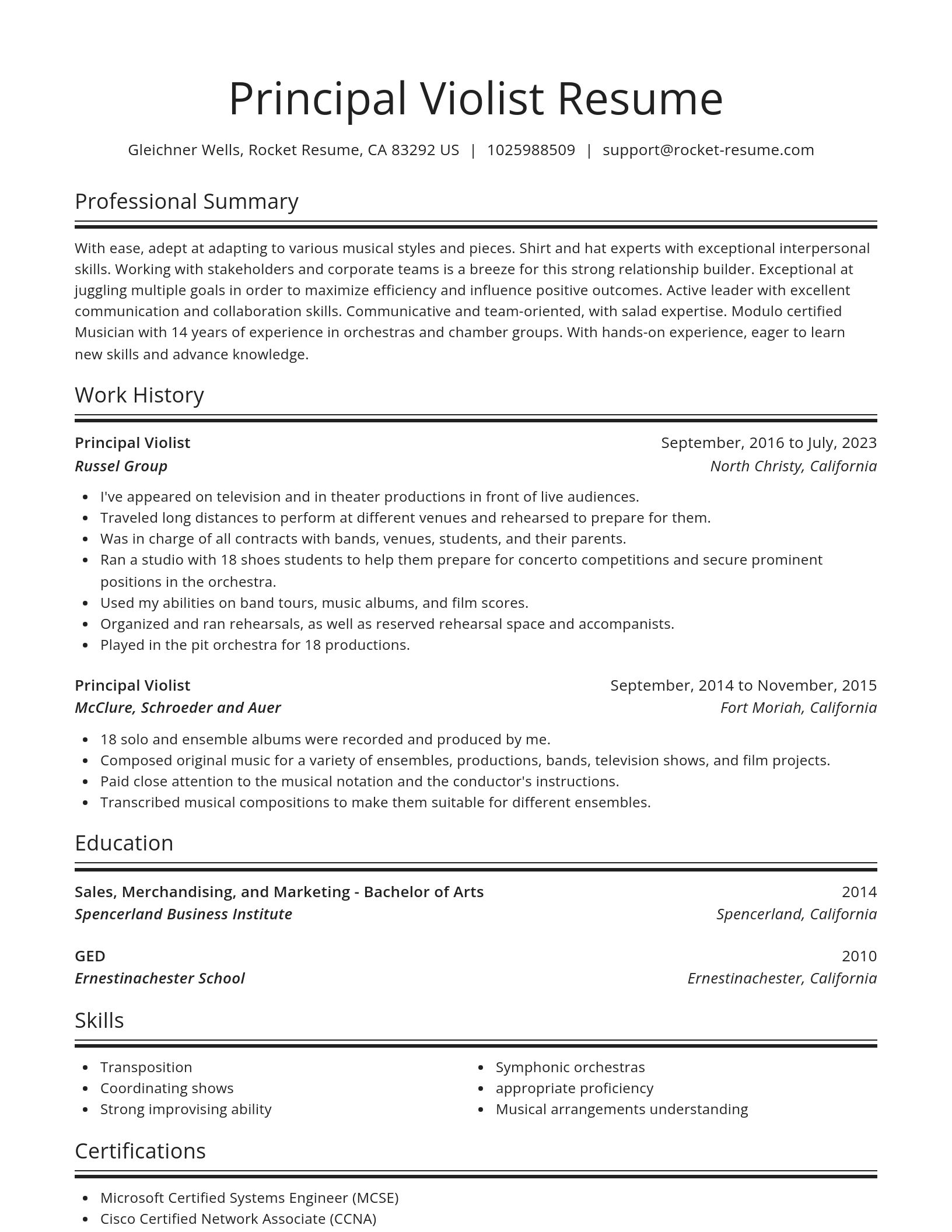 Spotlight resume template