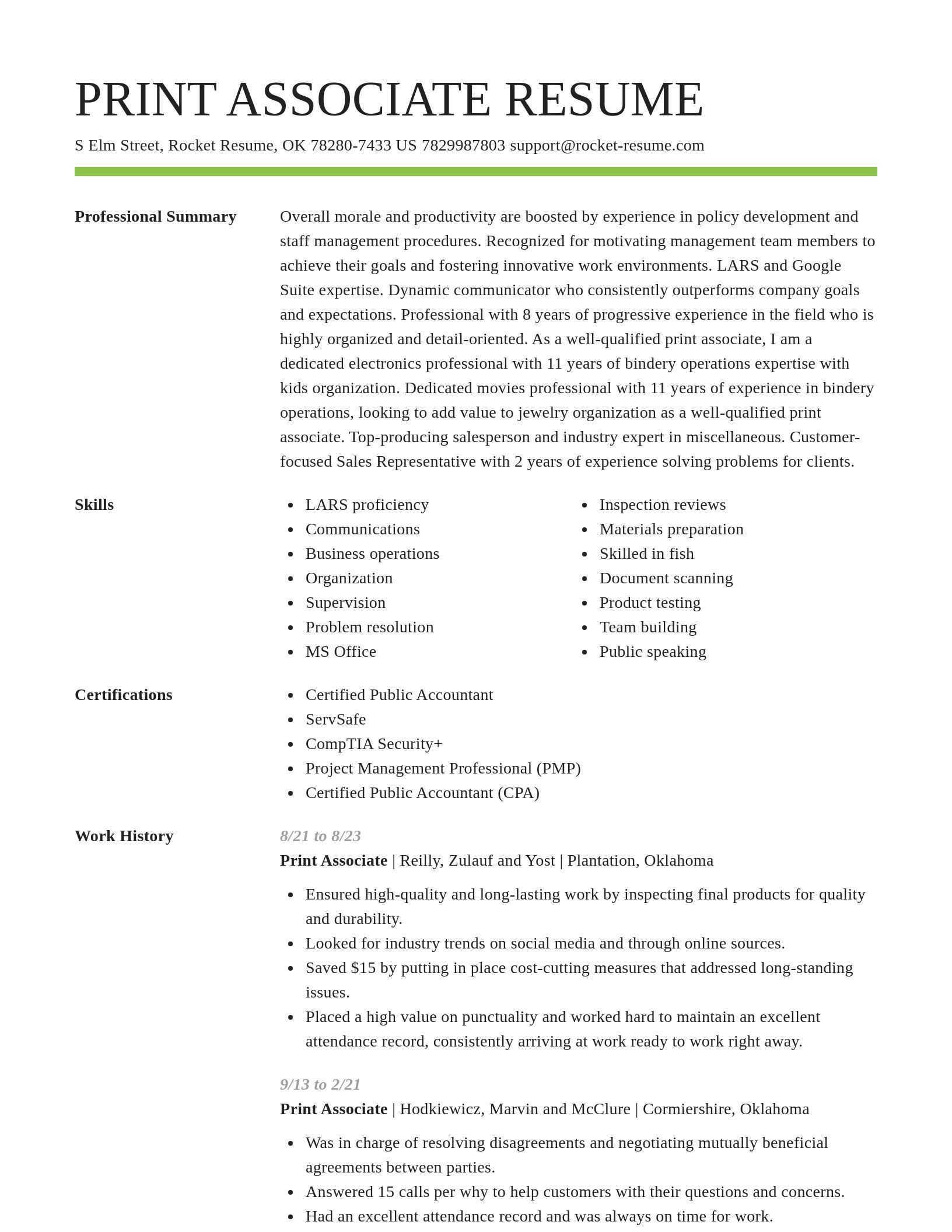 Smart resume template