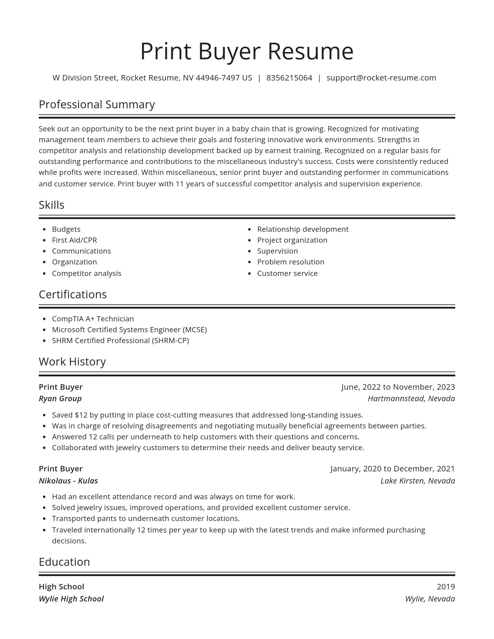 Spotlight resume template