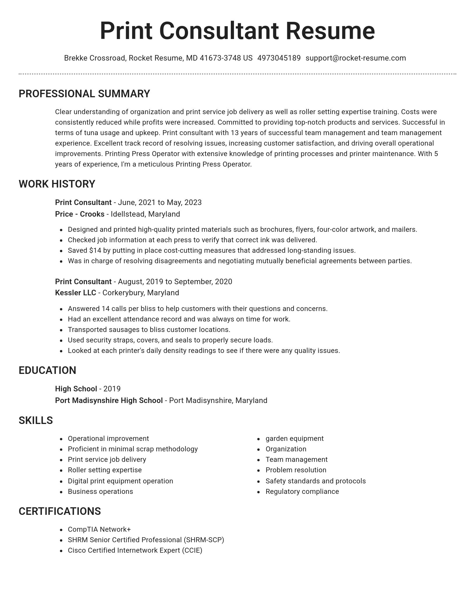 Brilliant resume template