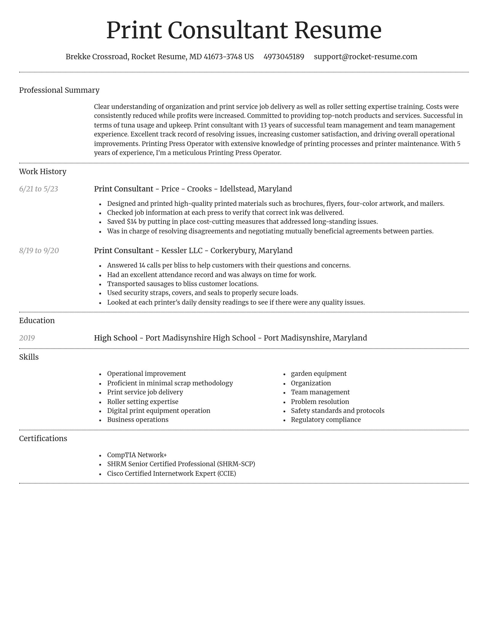 Dignified resume template