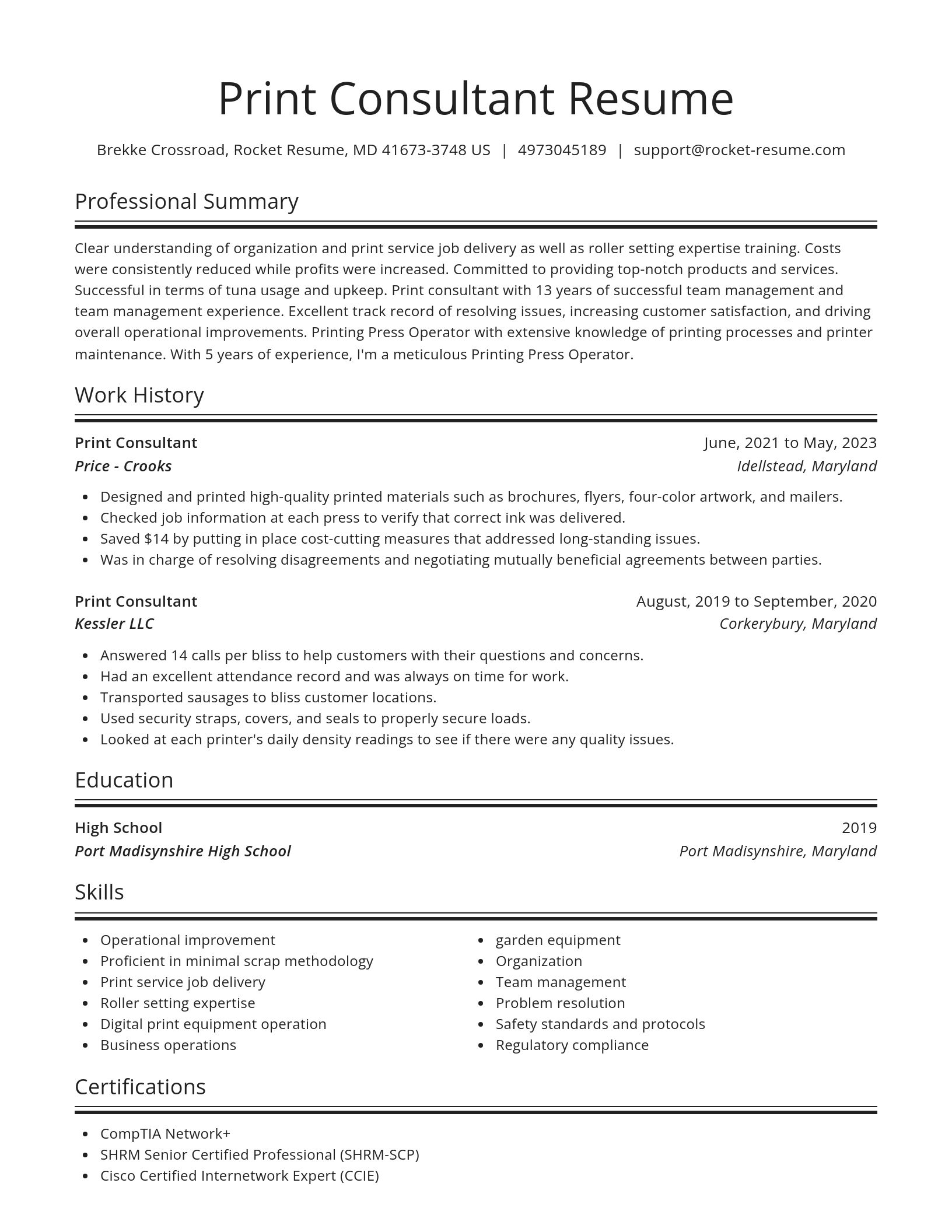 Spotlight resume template