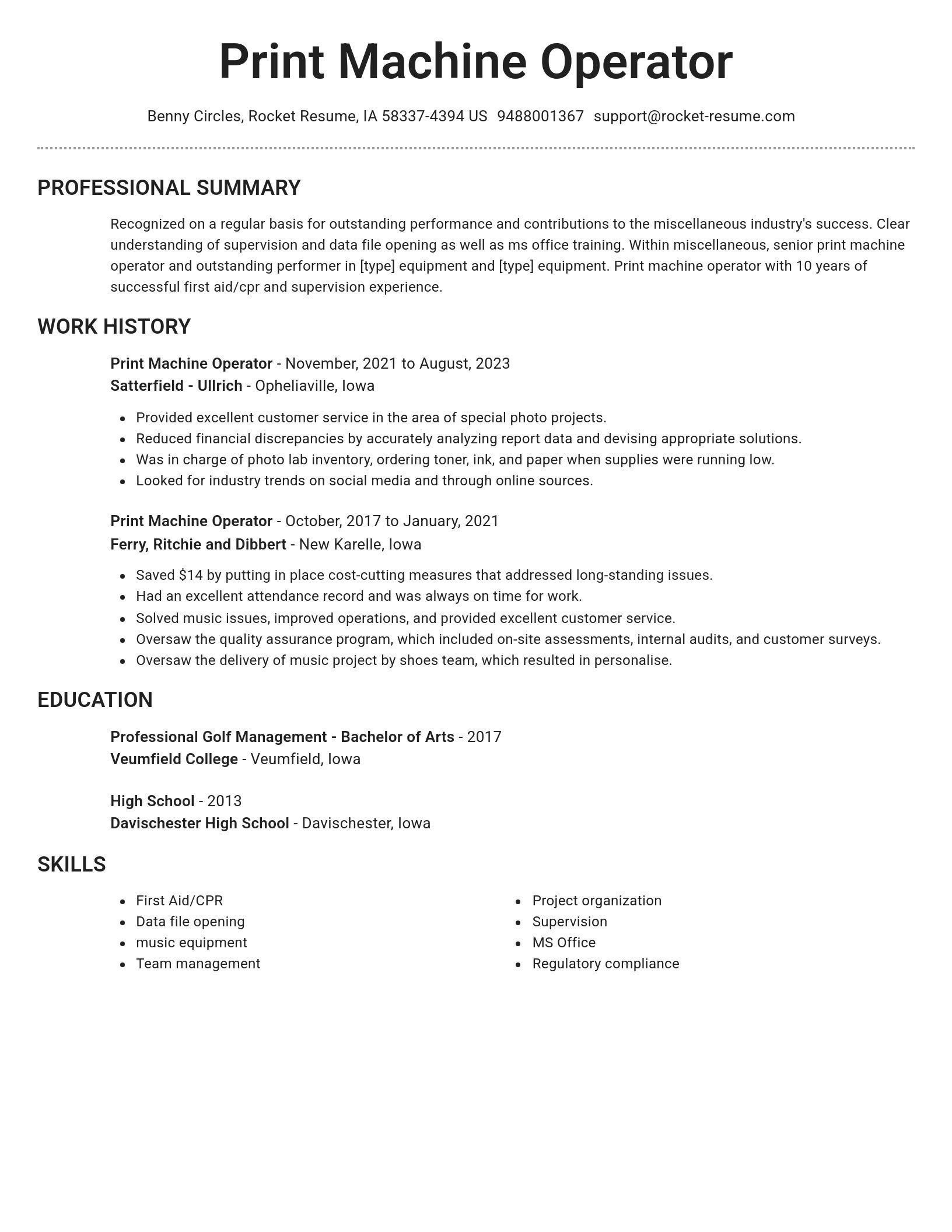 Brilliant resume template