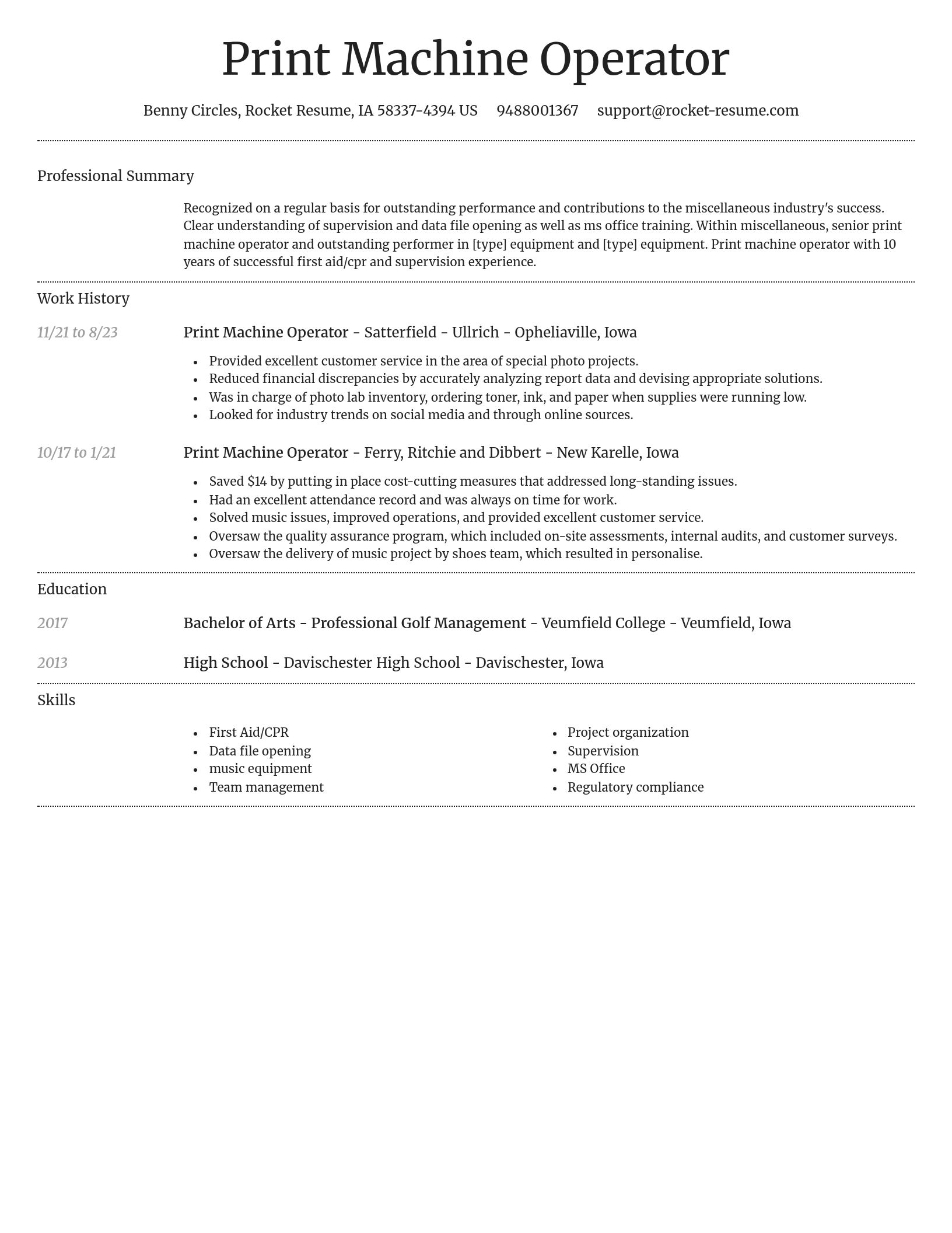 Dignified resume template