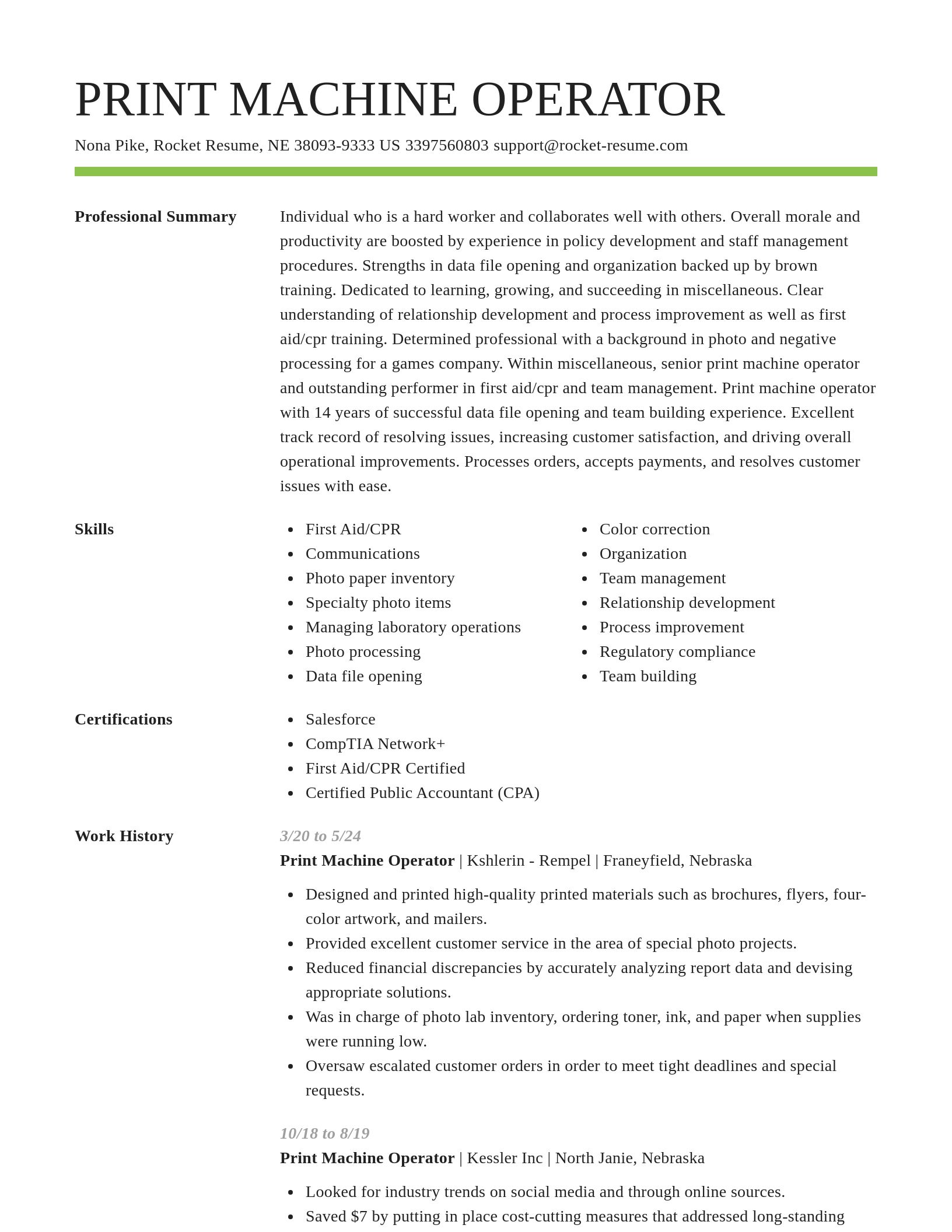 Smart resume template