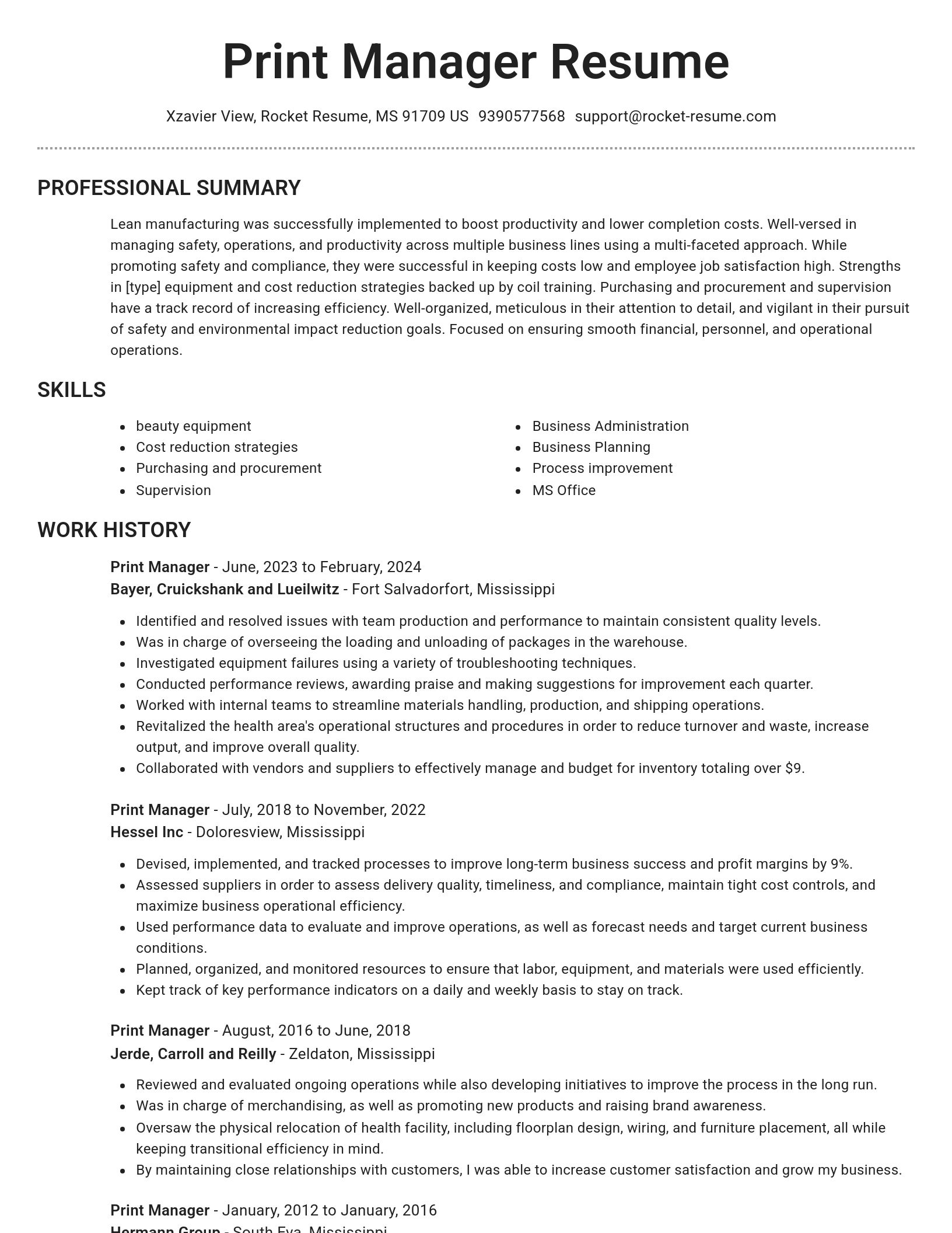Brilliant resume template