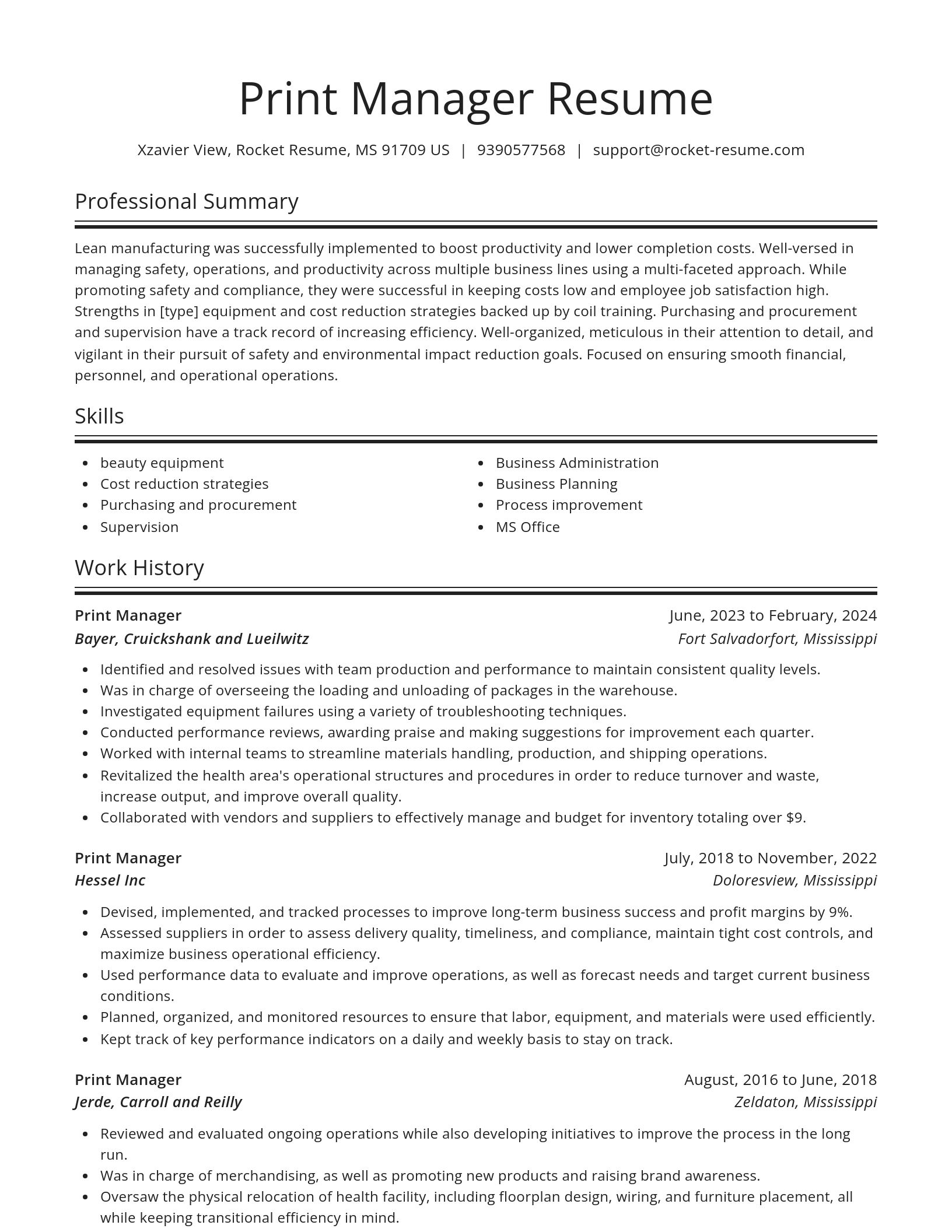 Spotlight resume template