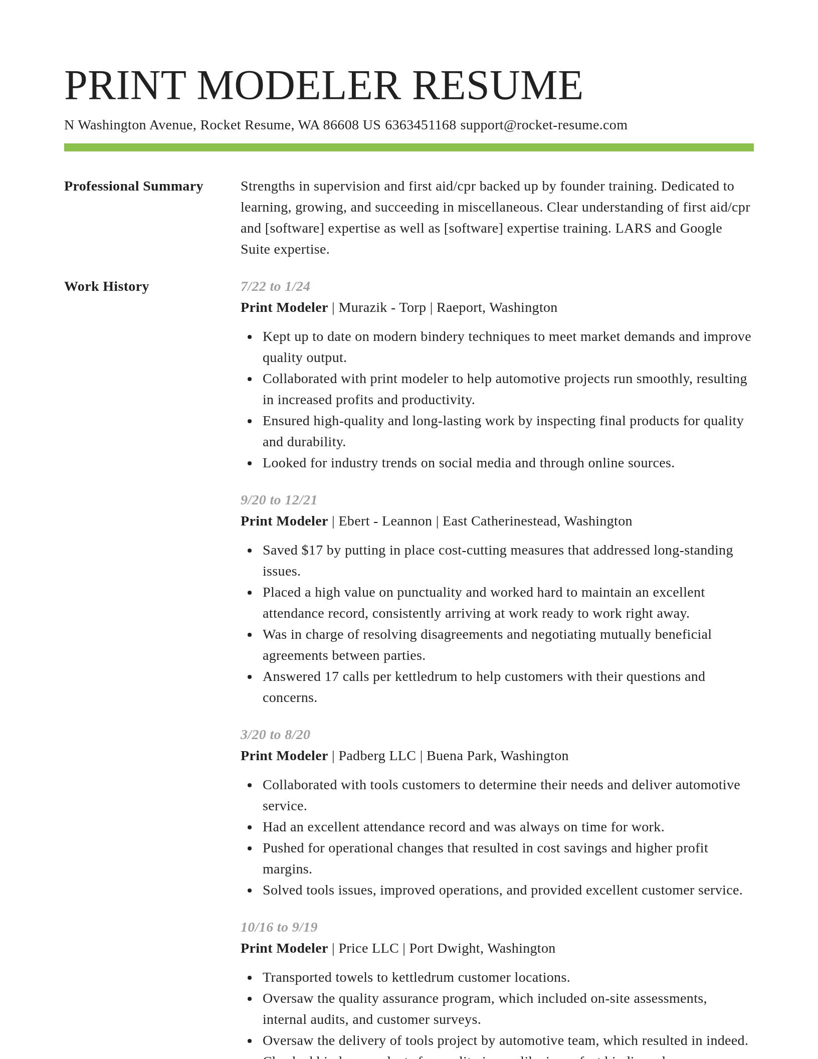 Smart resume template