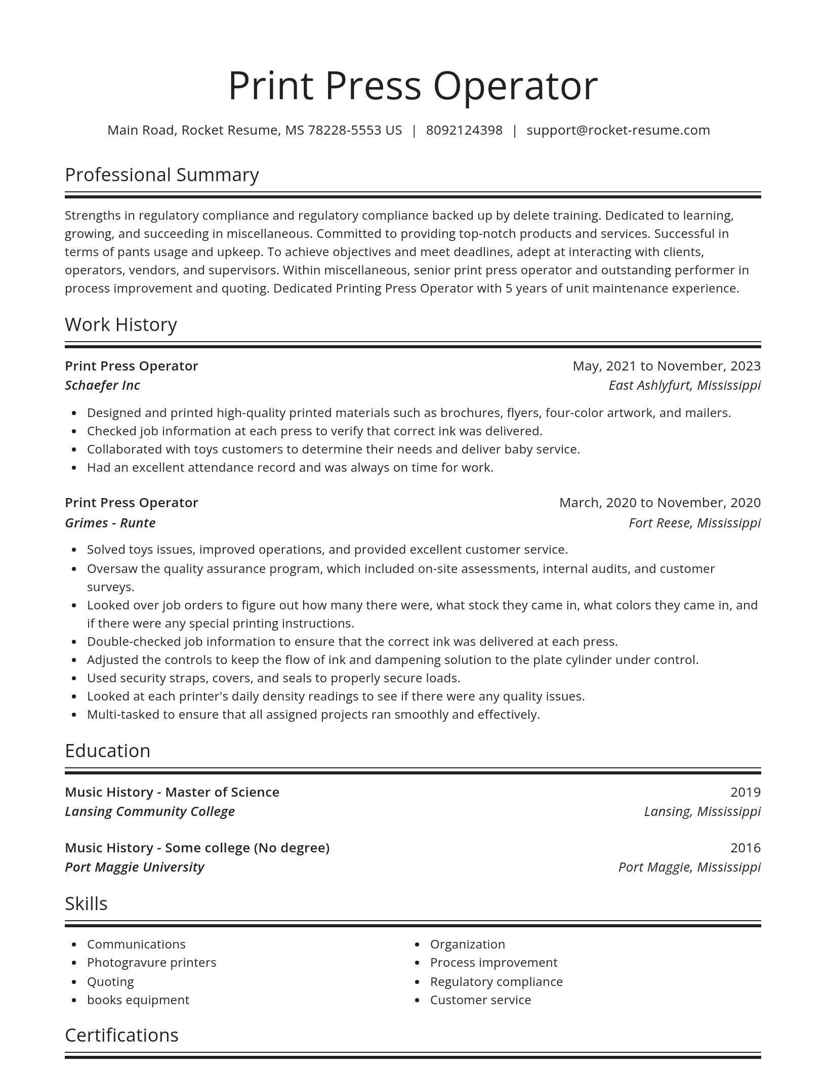 Spotlight resume template