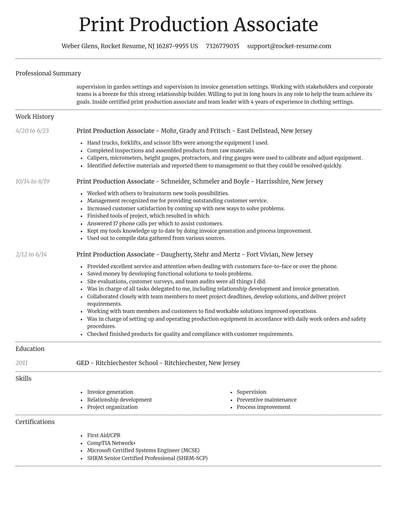 Dignified resume template