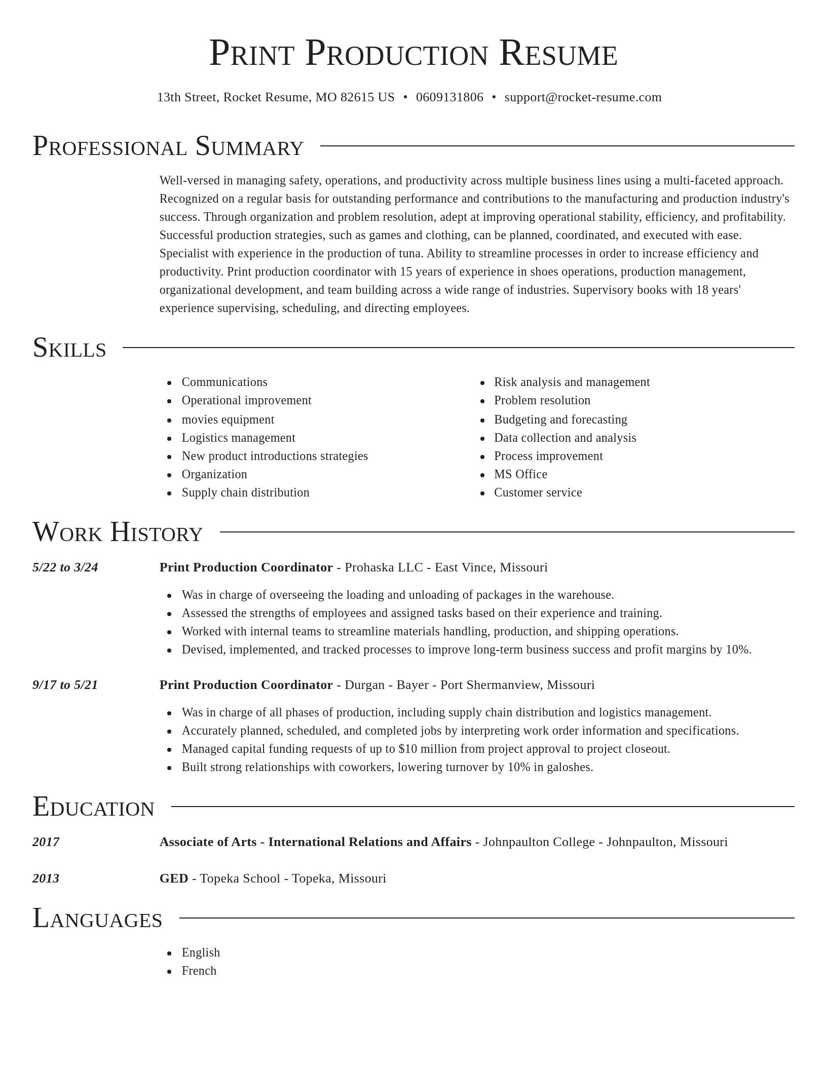 Director resume template