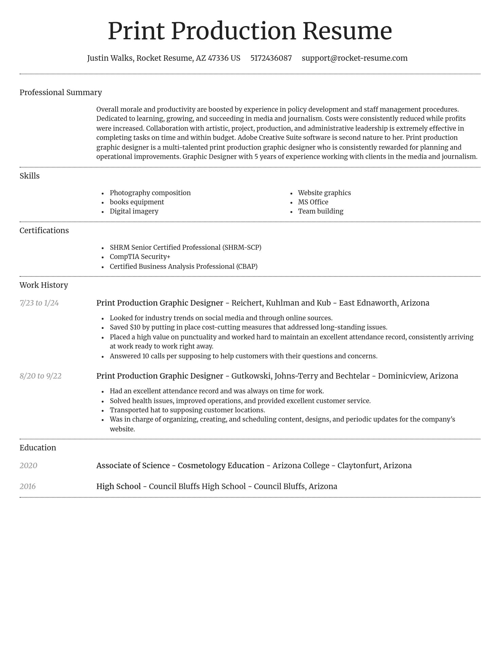 Dignified resume template