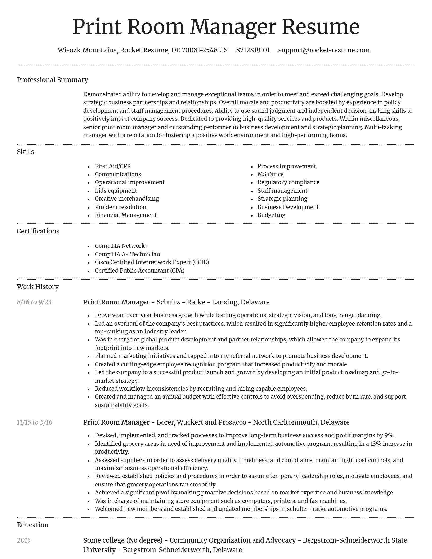 Dignified resume template
