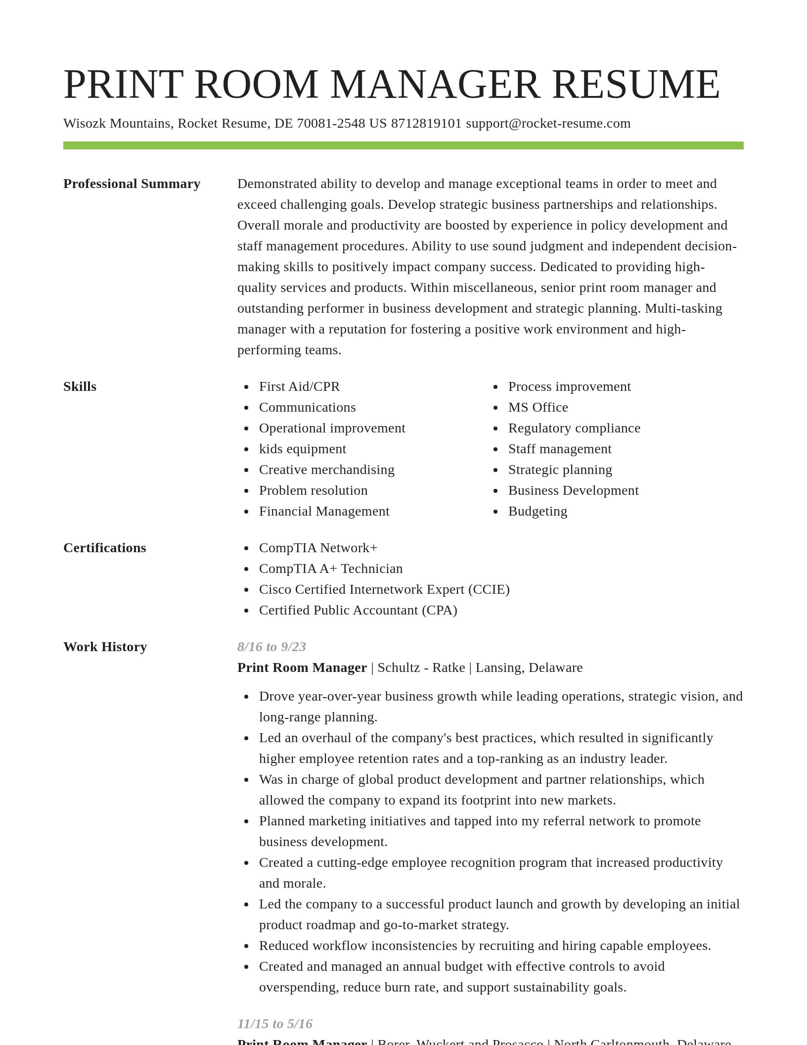 Smart resume template
