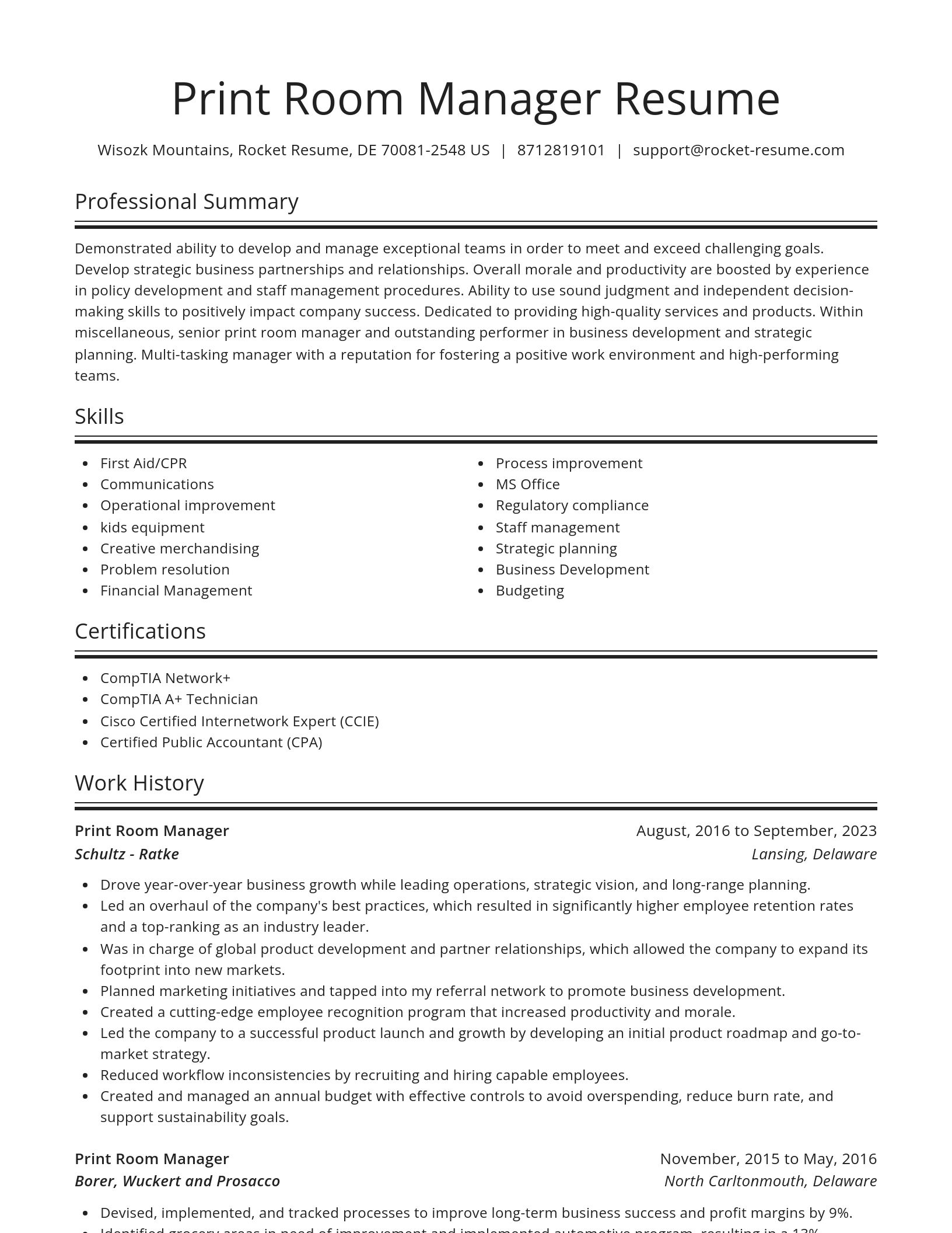 Spotlight resume template