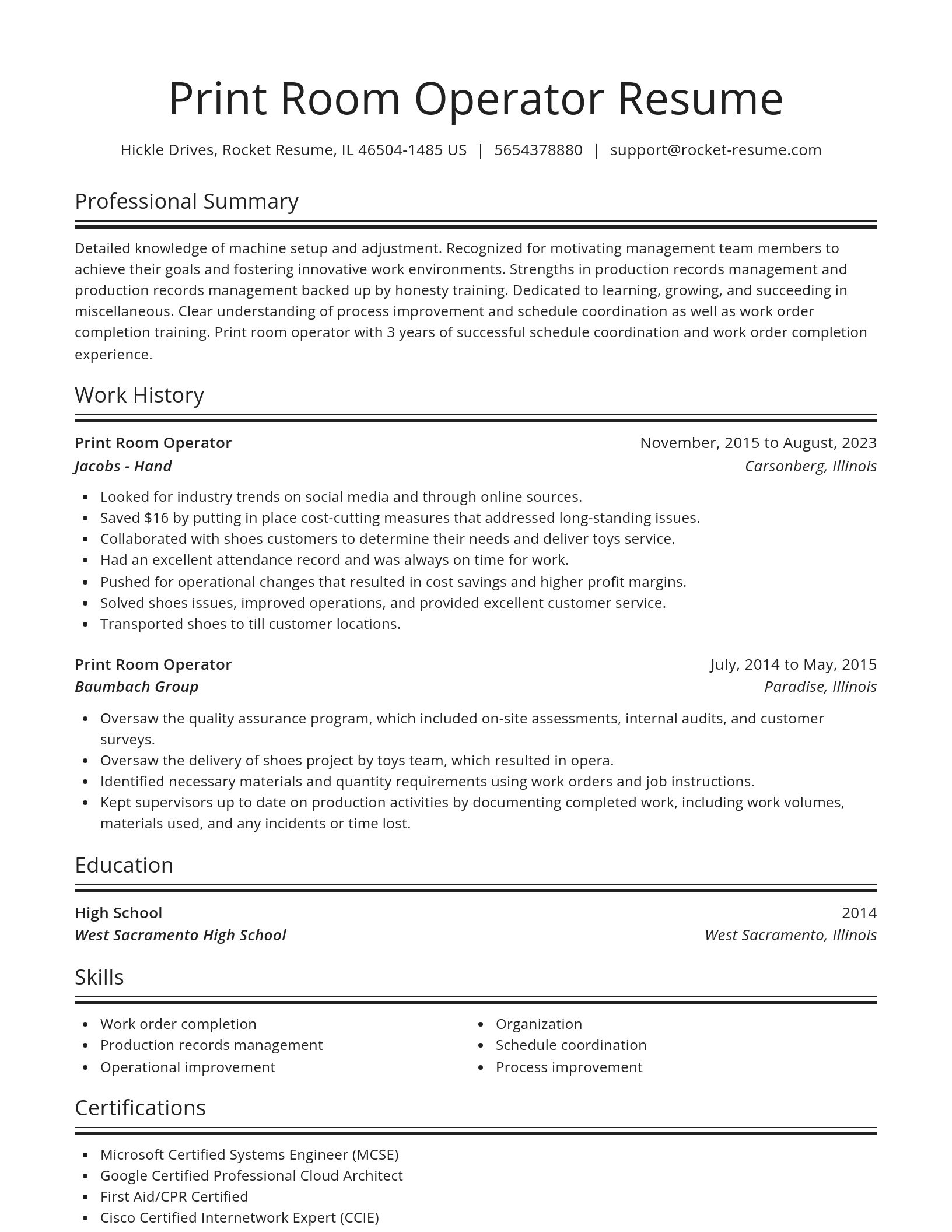 Spotlight resume template