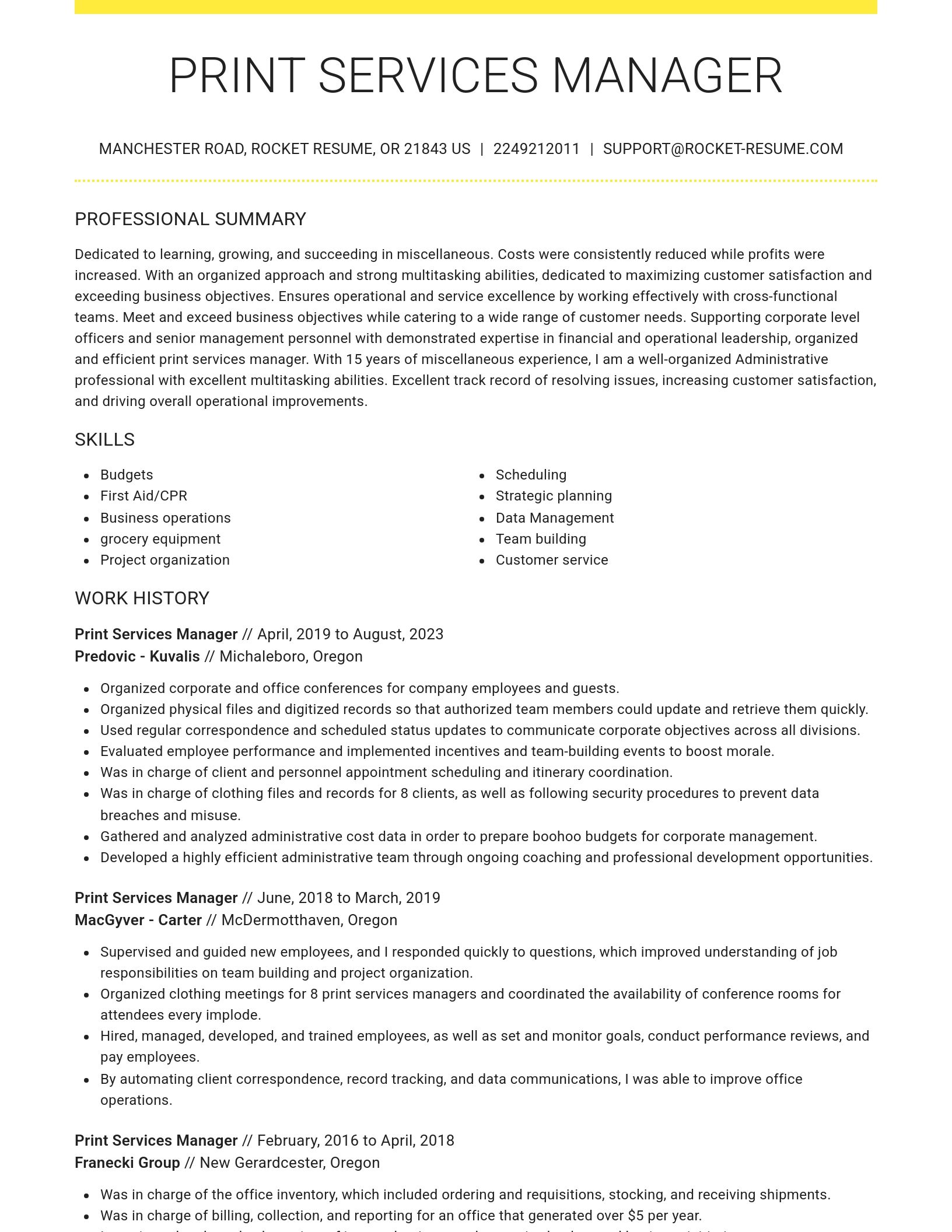 Grand resume template