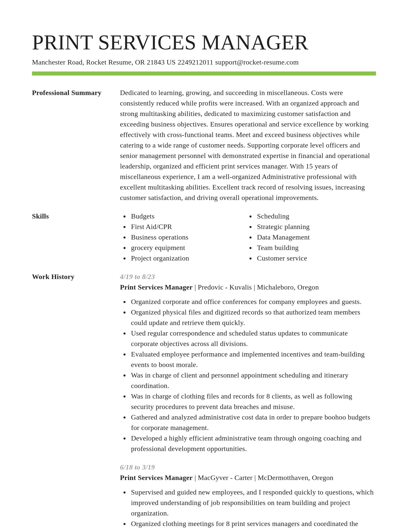 Smart resume template