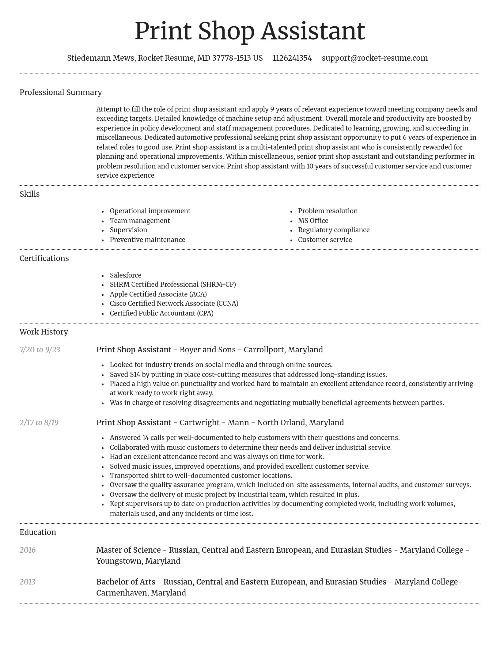 Dignified resume template