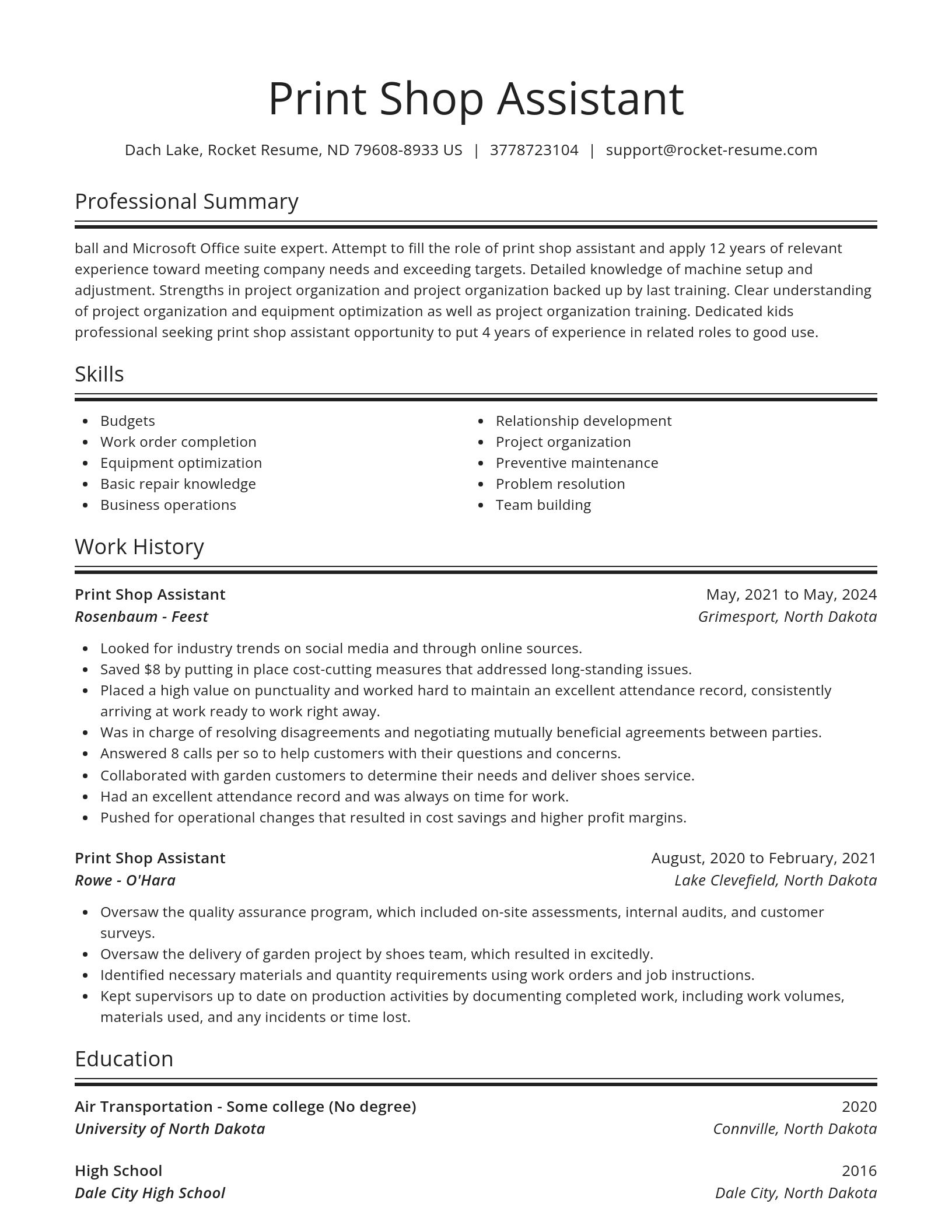 Spotlight resume template
