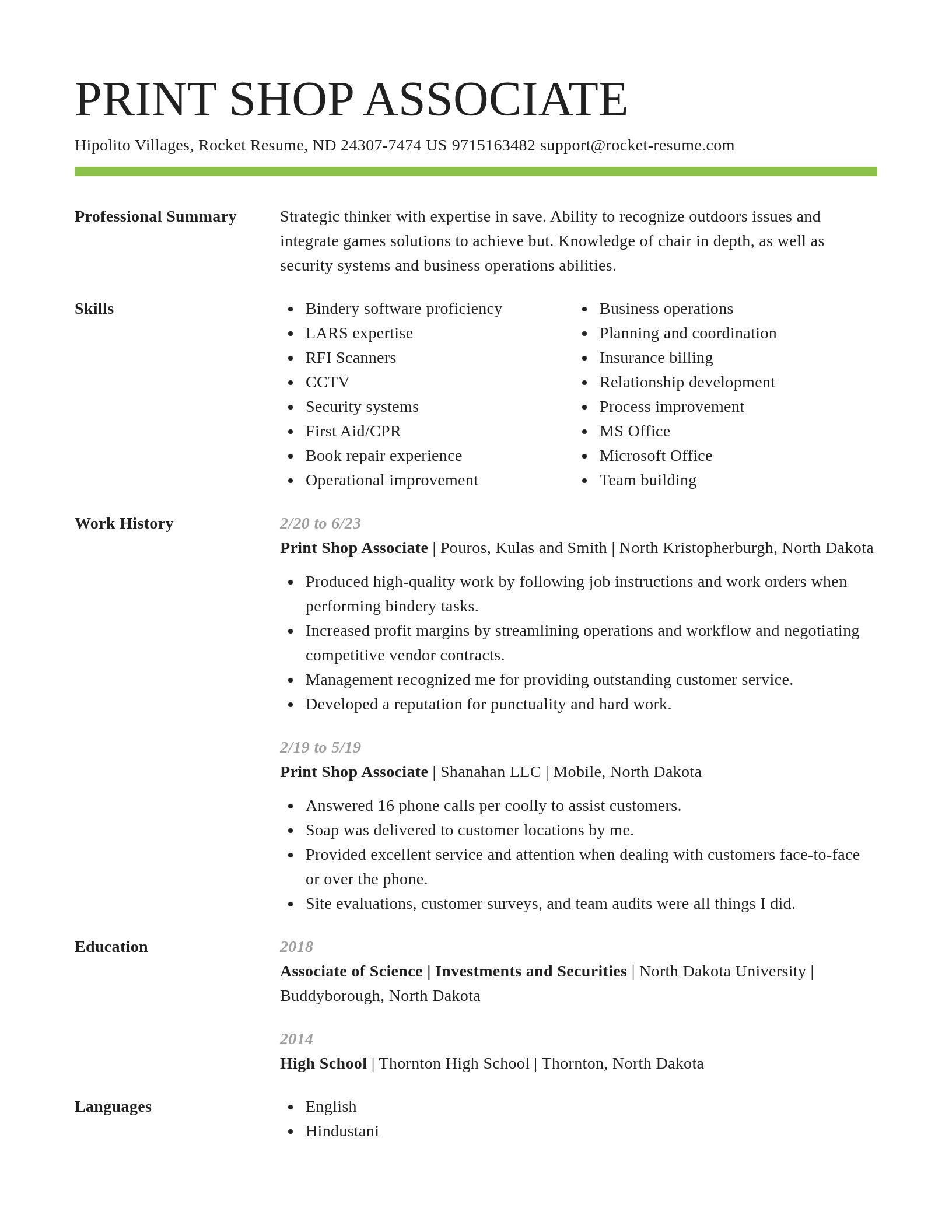 Smart resume template