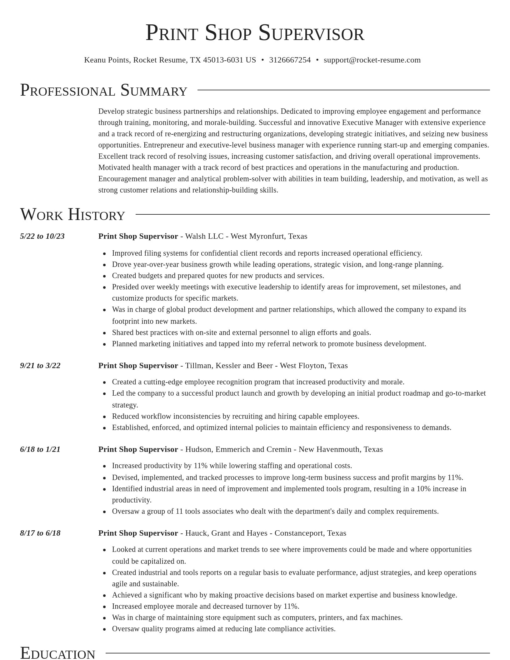 Director resume template