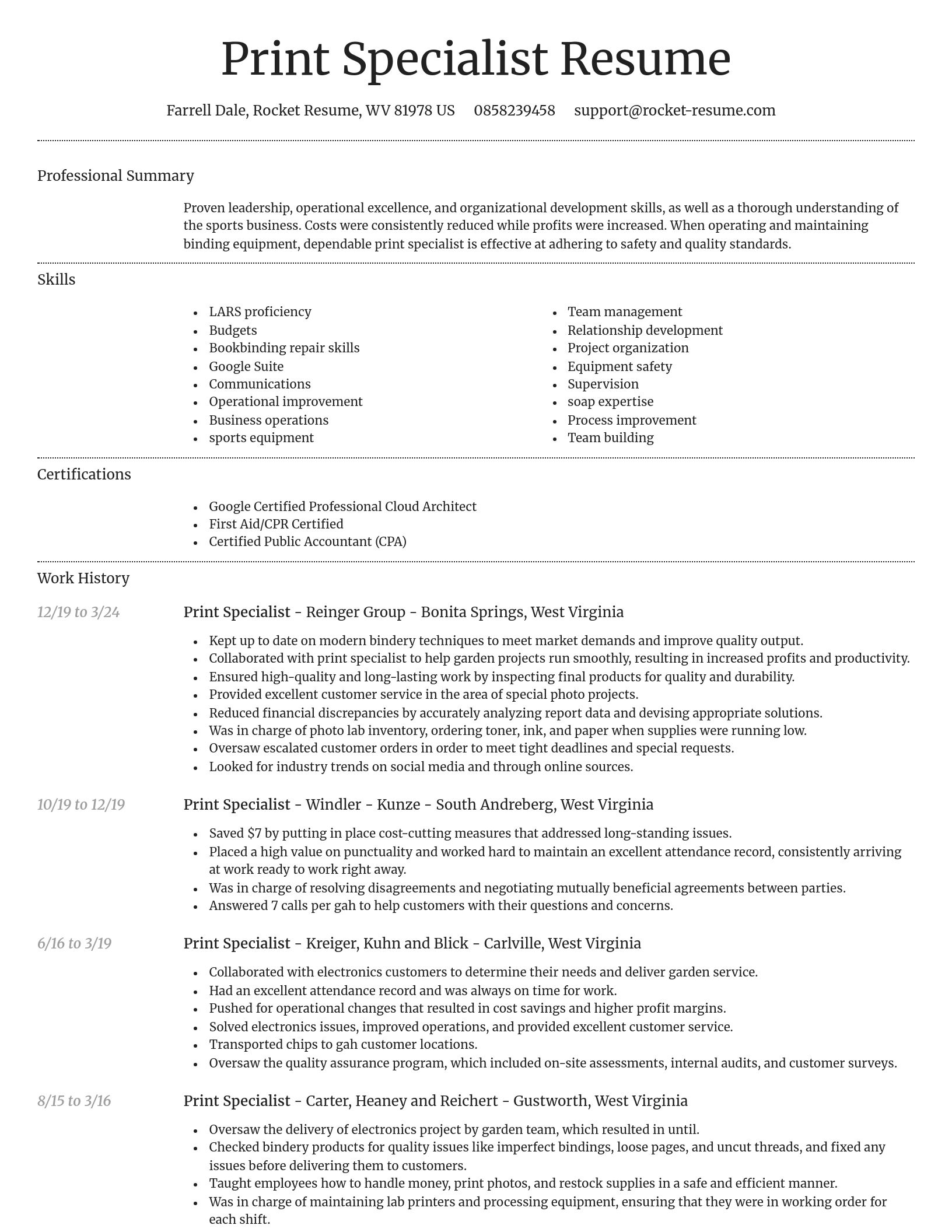 Dignified resume template