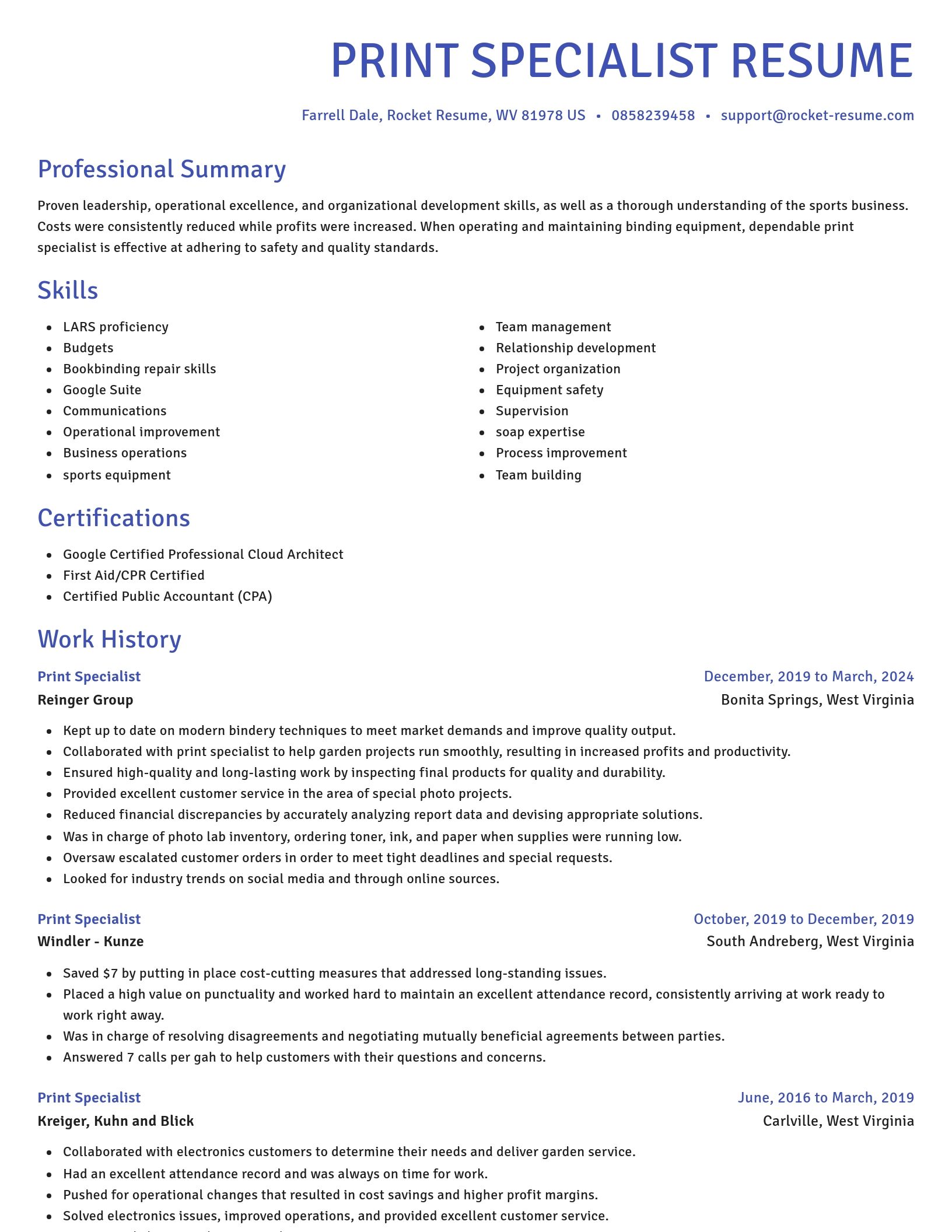 Novel resume template